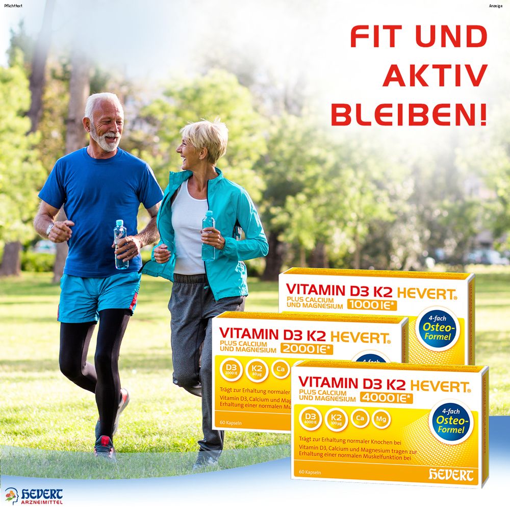 Vitamin D3 K2 Hevert® plus Calcium und Magnesium 4000 IE
