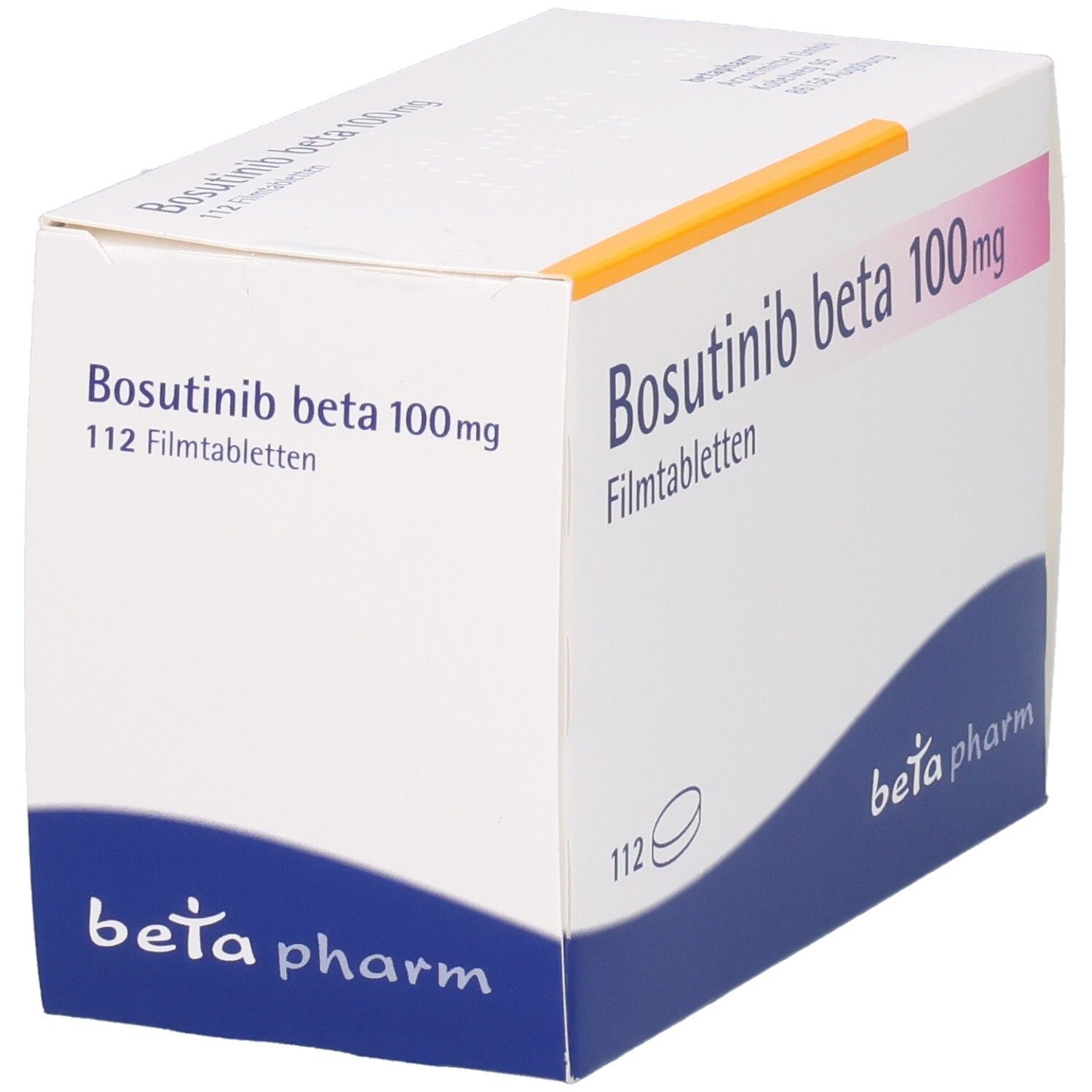 BOSUTINIB beta 100 mg Filmtabletten Schachtel, 112 Stück.