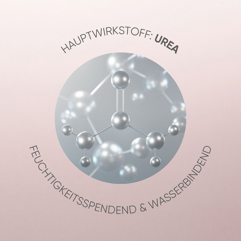 Molekülstruktur von Urea, Hauptwirkstoff.