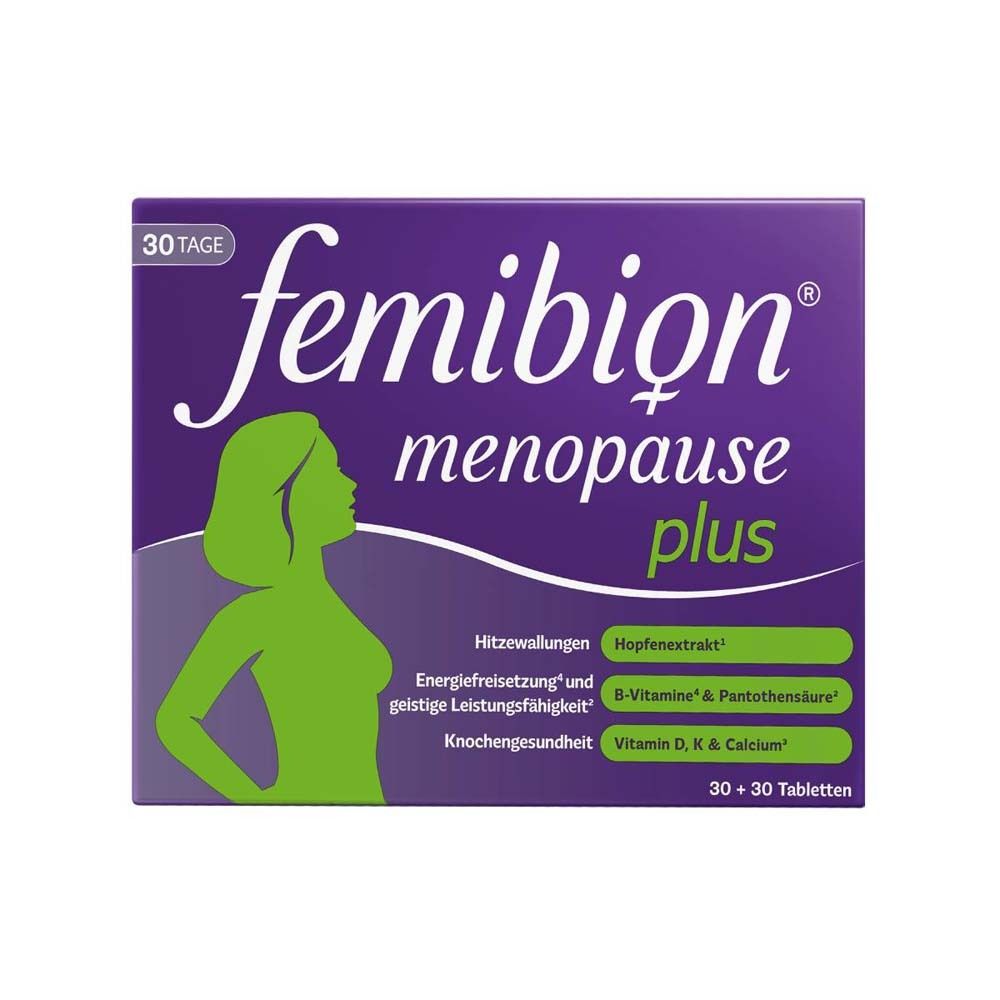 Femibion® Menopause Plus, hormonfreie Formulierung - Jetzt 10% sparen mit Code "Fem10"