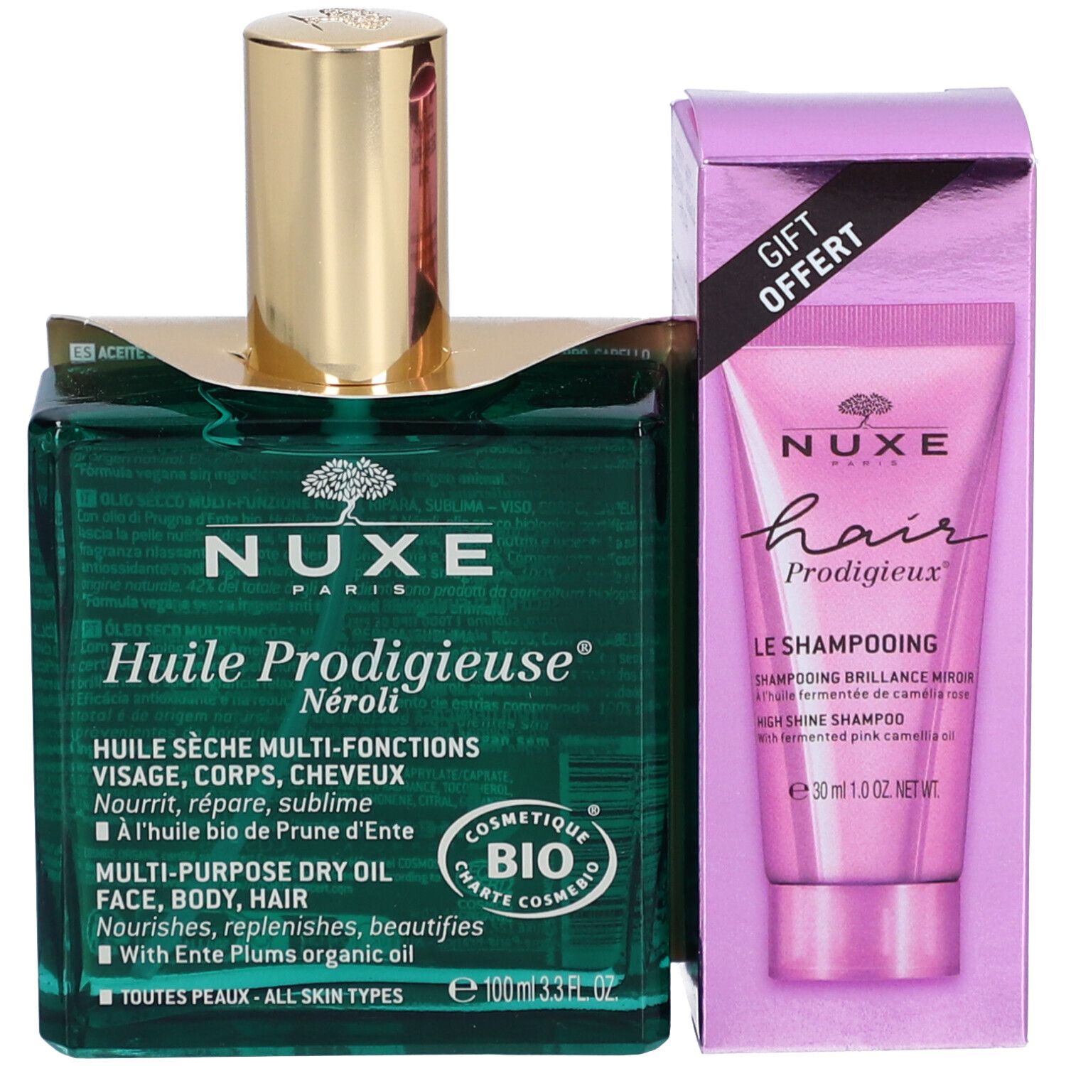 NUXE Huile Prodigieuse® Néroli + NUXE Hair Prodigieux Glanz-Shampoo