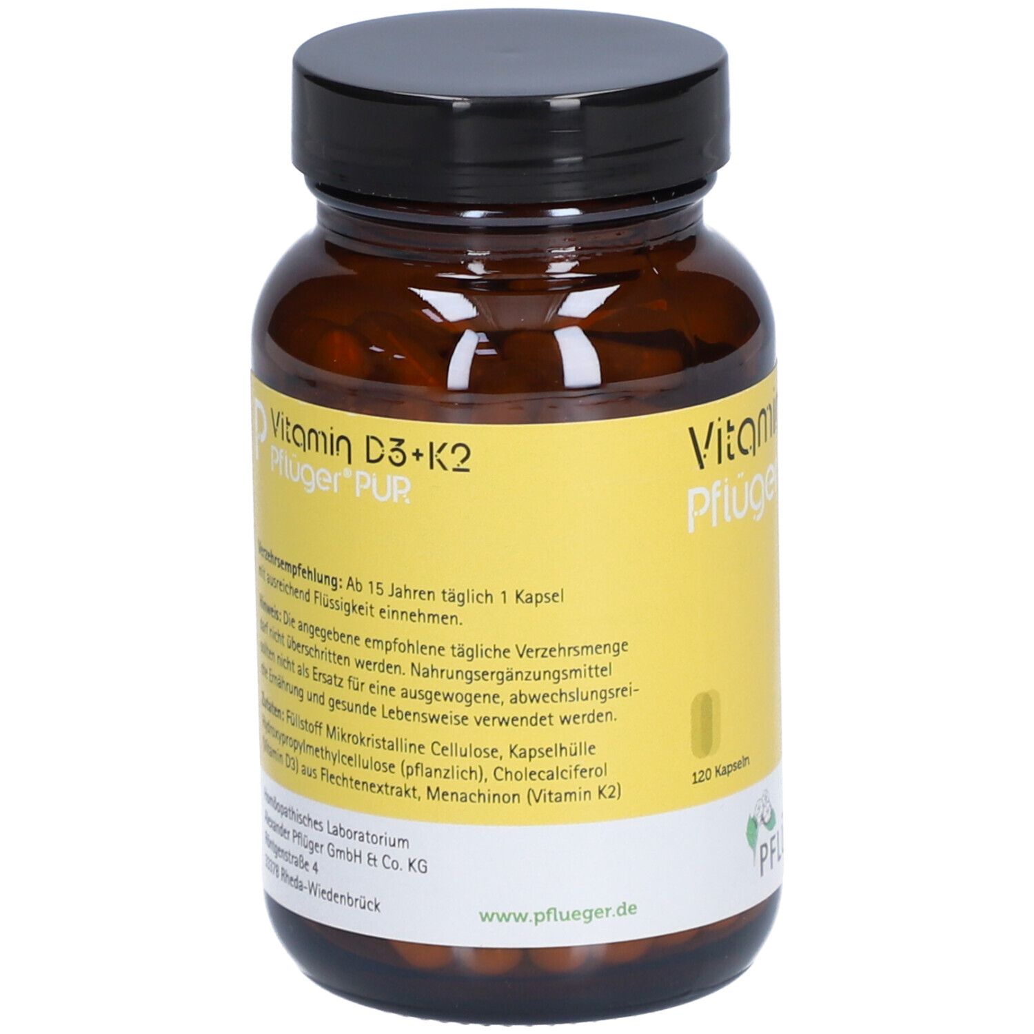 Vitamin D3+K2 Pflüger PUR 1.000 I.e./75 µg Kapseln 120 St