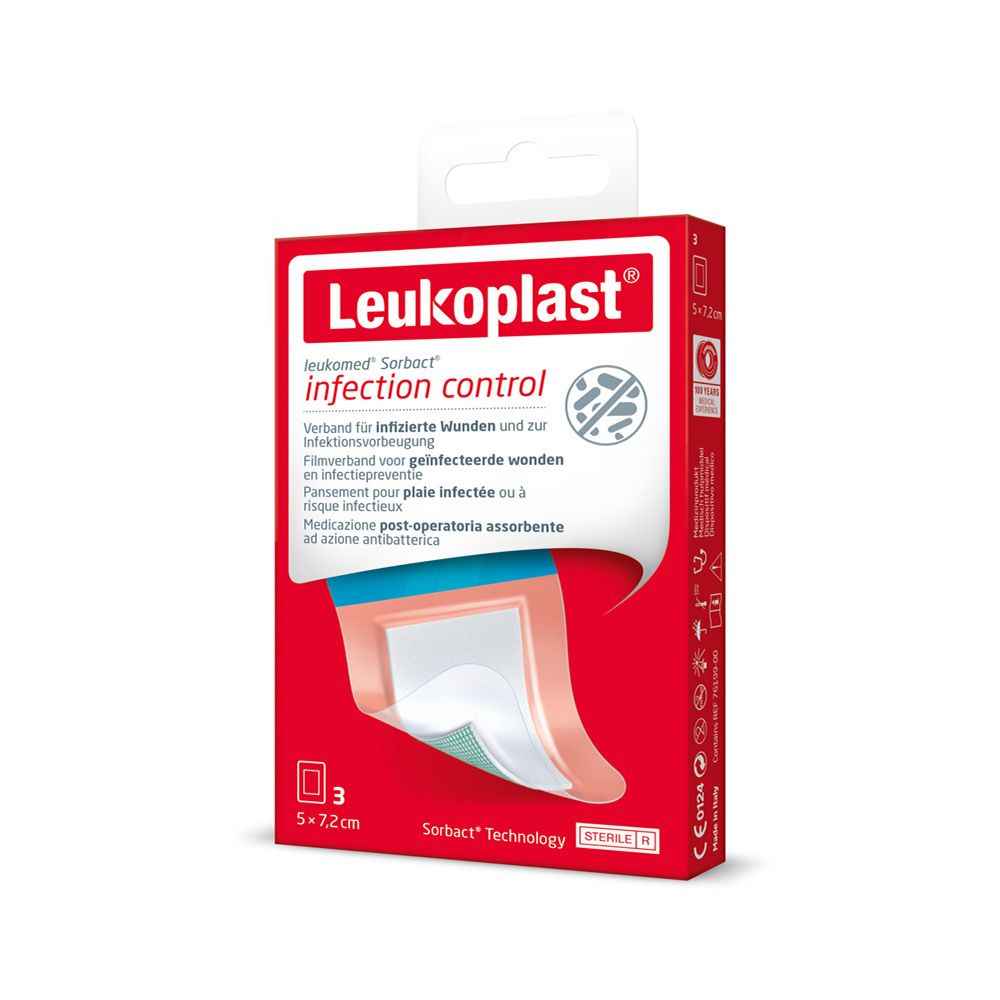 Leukoplast Leukomed Sorbact steril 5x7,2 cm 3 St Verband