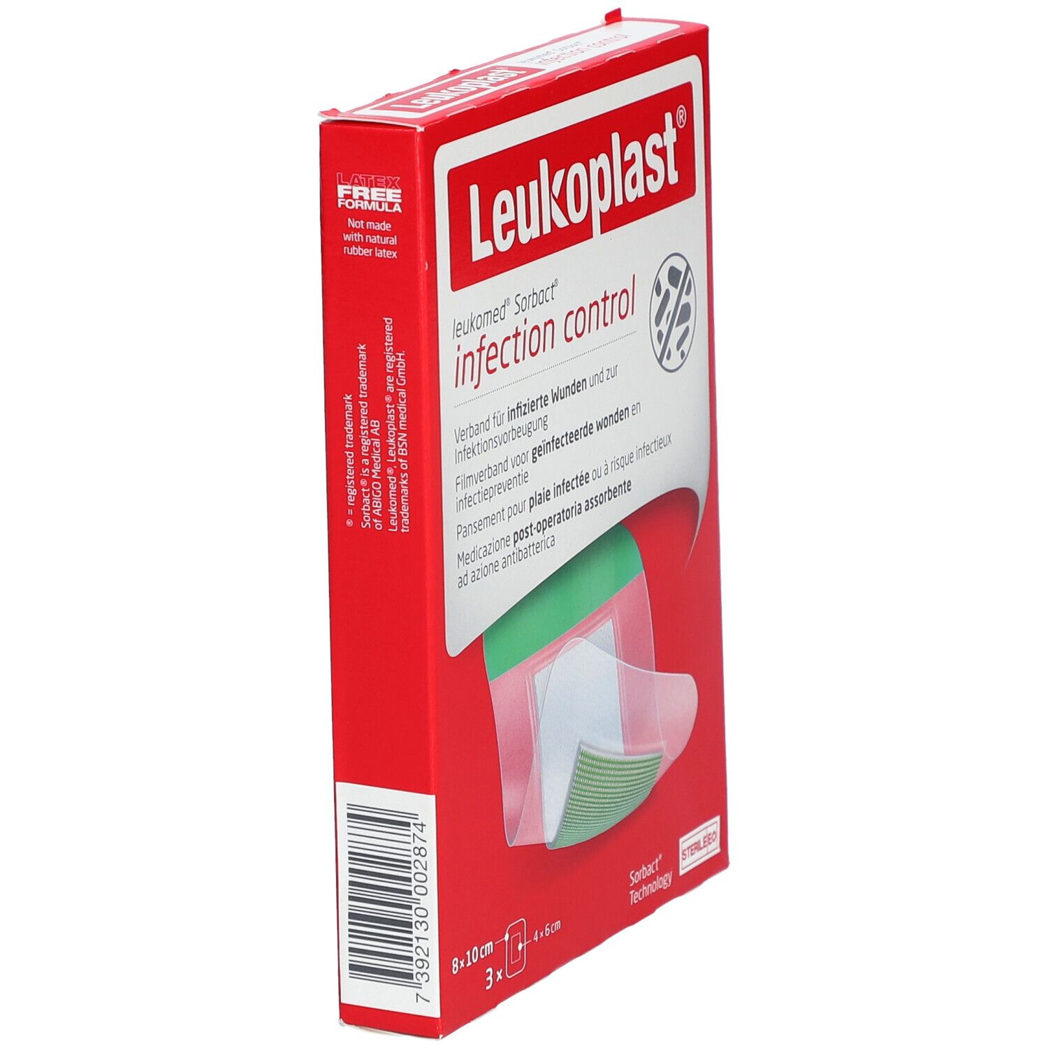 Leukoplast Leukomed Sorbact steril 8x10 cm 3 St Verband