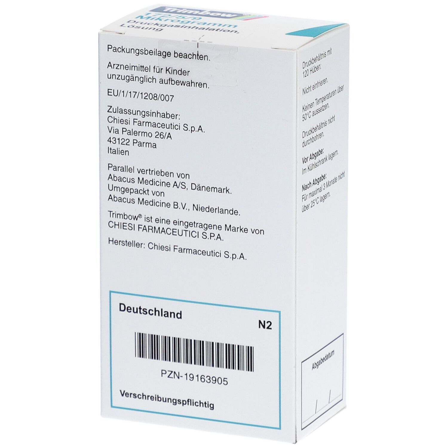 TRIMBOW 172 µg/5 µg/9 µg 120 Hub Druckgasinhalat.