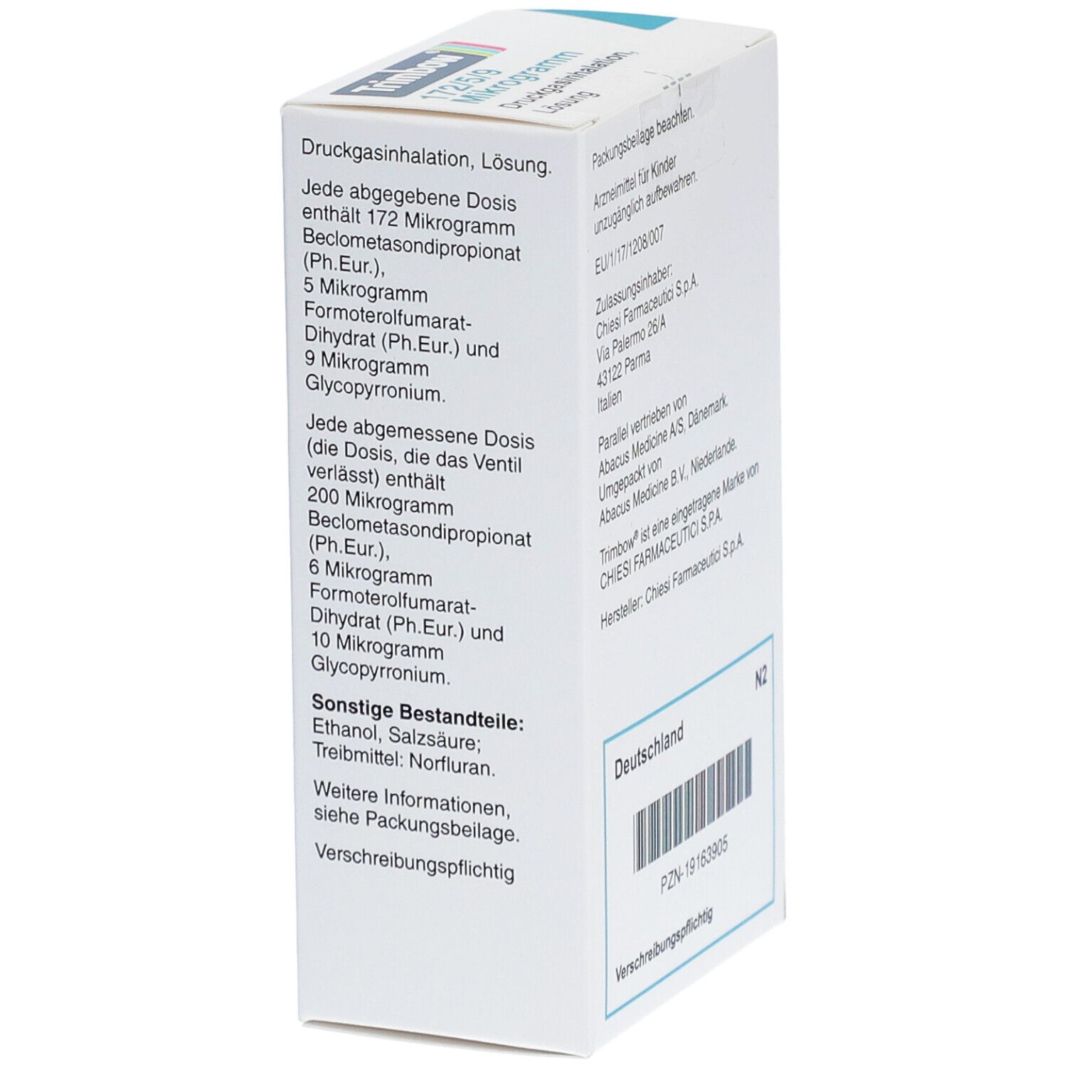 TRIMBOW 172 µg/5 µg/9 µg 120 Hub Druckgasinhalat.