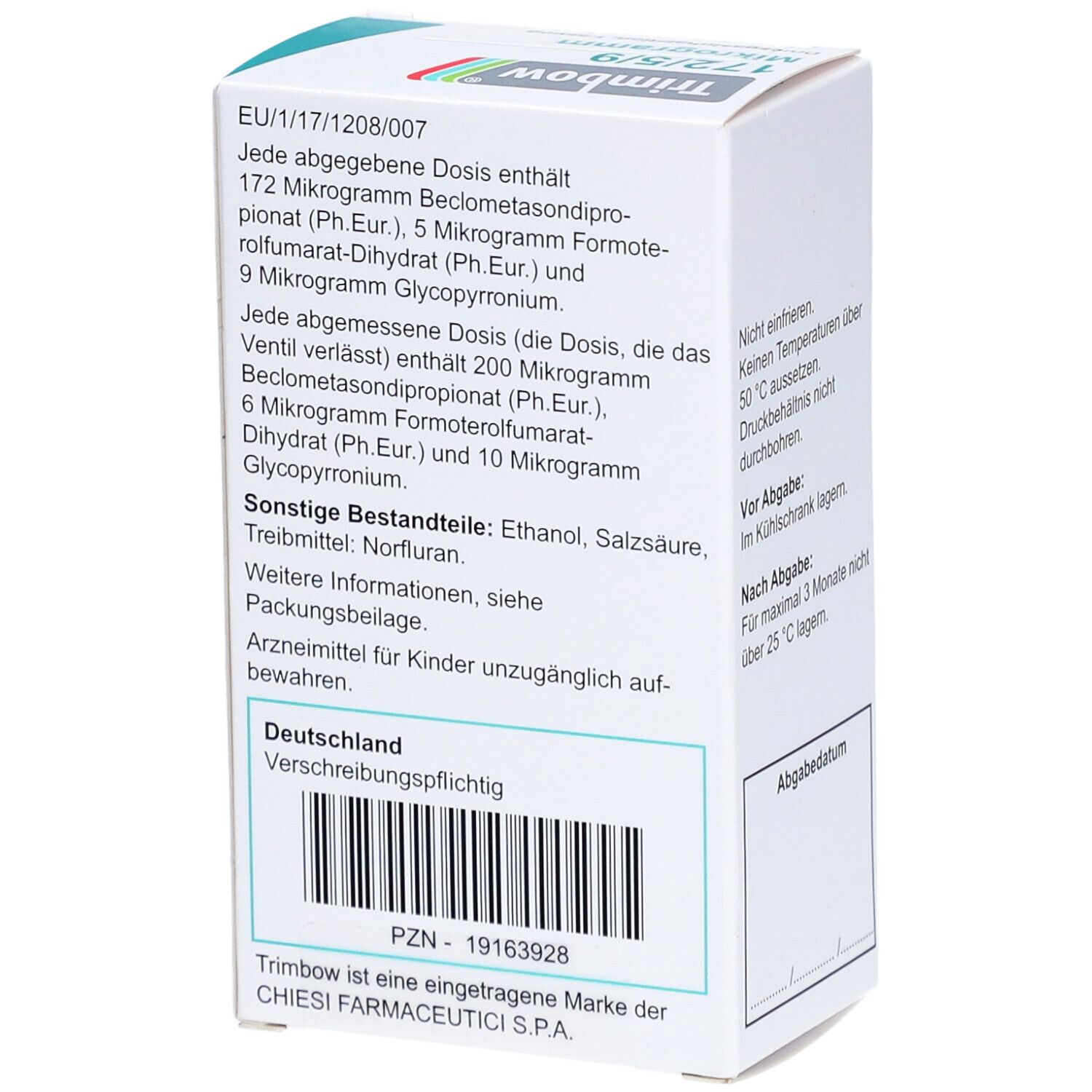 TRIMBOW 172 µg/5 µg/9 µg 120 Hub Druckgasinhalat.