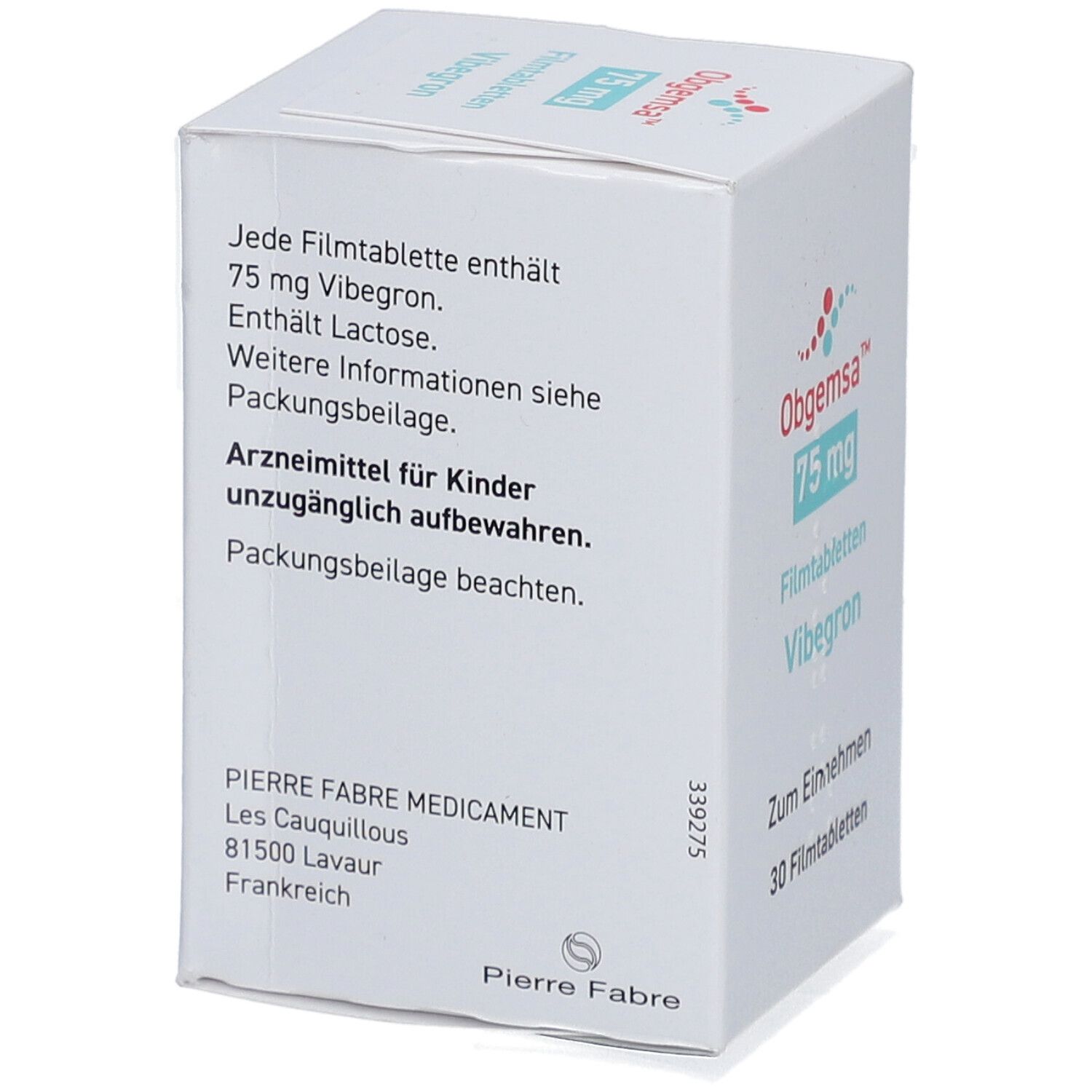OBGEMSA 75 mg Filmtabletten
