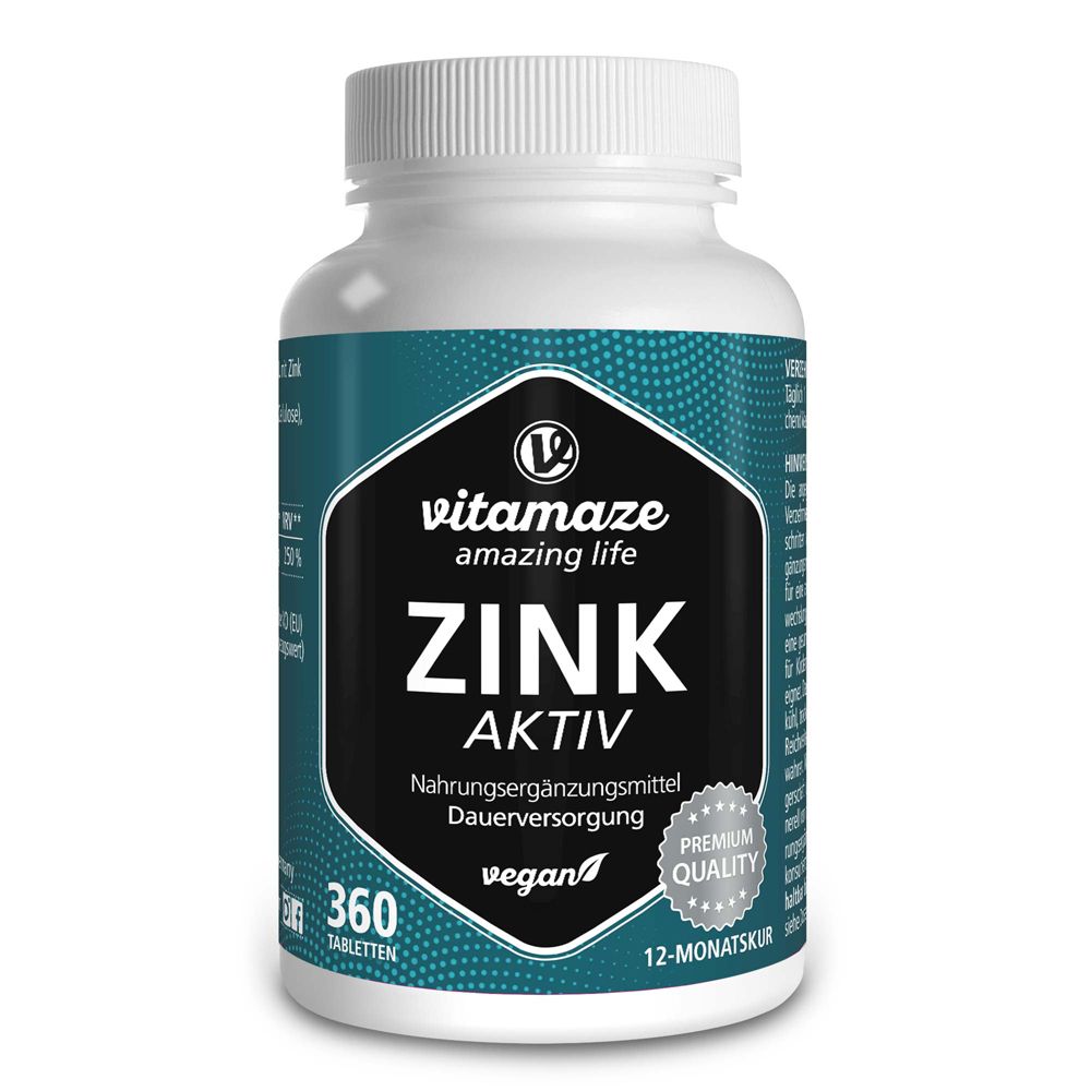 ZINK AKTIV 25 mg hochdosiert vegan Tabletten