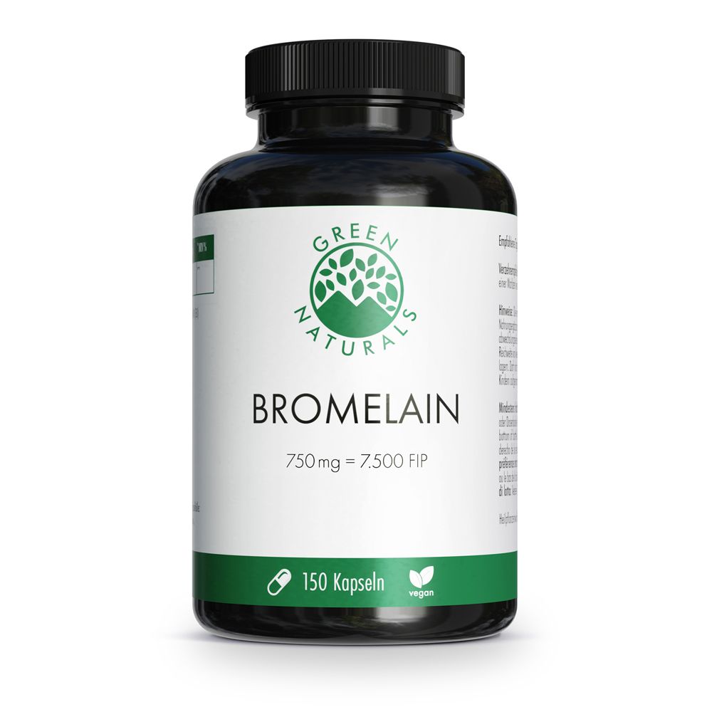 Green Naturals Bromelain 750 mg vegan mit 7500 FIP 150 St Kapseln