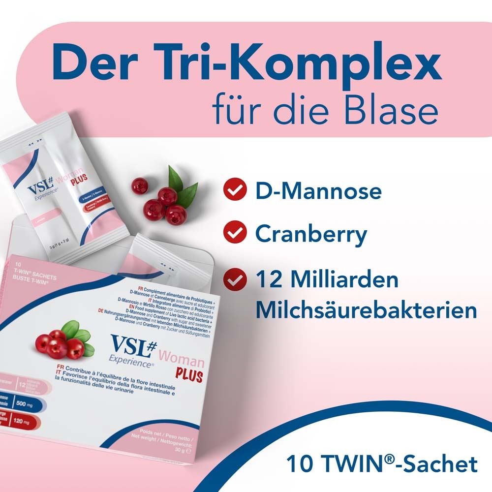 VSL Woman Plus m.D-Mannose+Cranberry Pulver Sachet 10x3 g