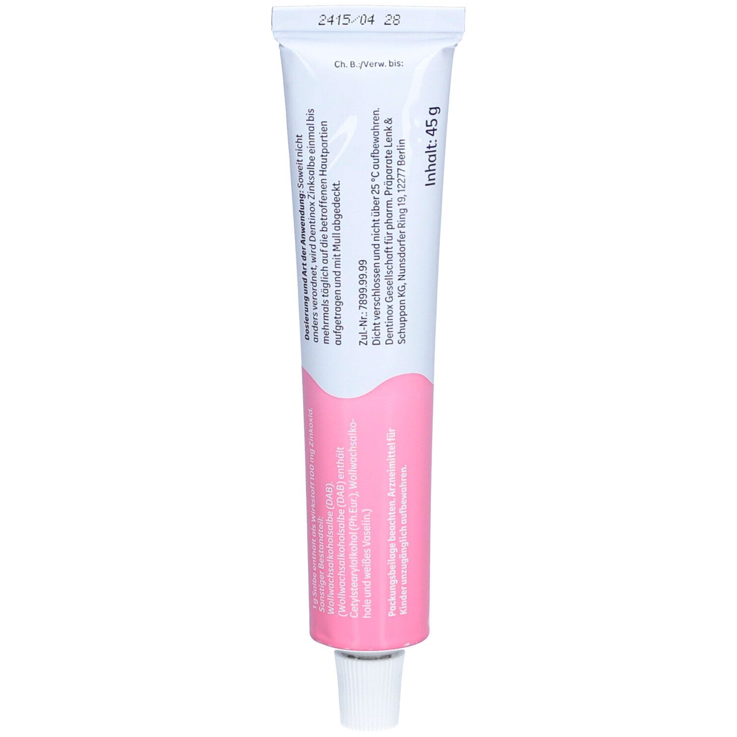 Dentinox Zinksalbe gegen Windeldermatitis 45 g Salbe