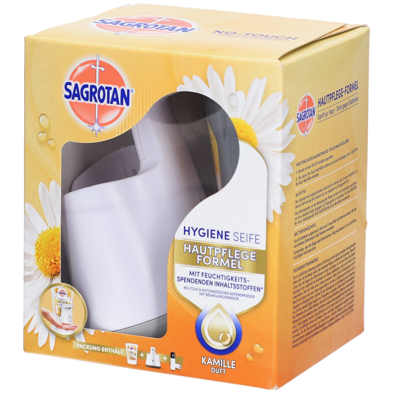 SAGROTAN® No-Touch Starter Set weiß Extra care Lotusblüte & Kamillenöl