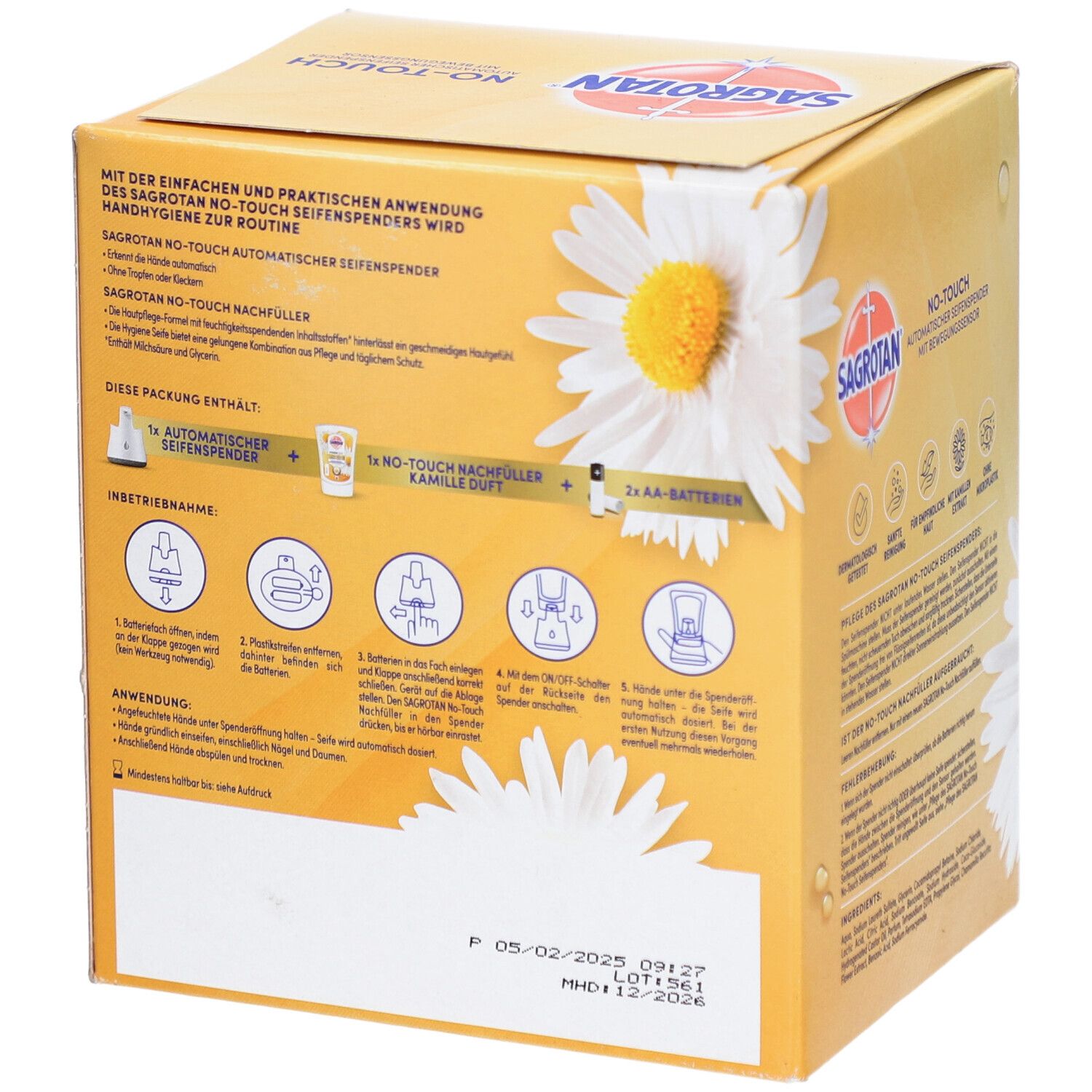 SAGROTAN® No-Touch Starter Set weiß Extra care Lotusblüte & Kamillenöl