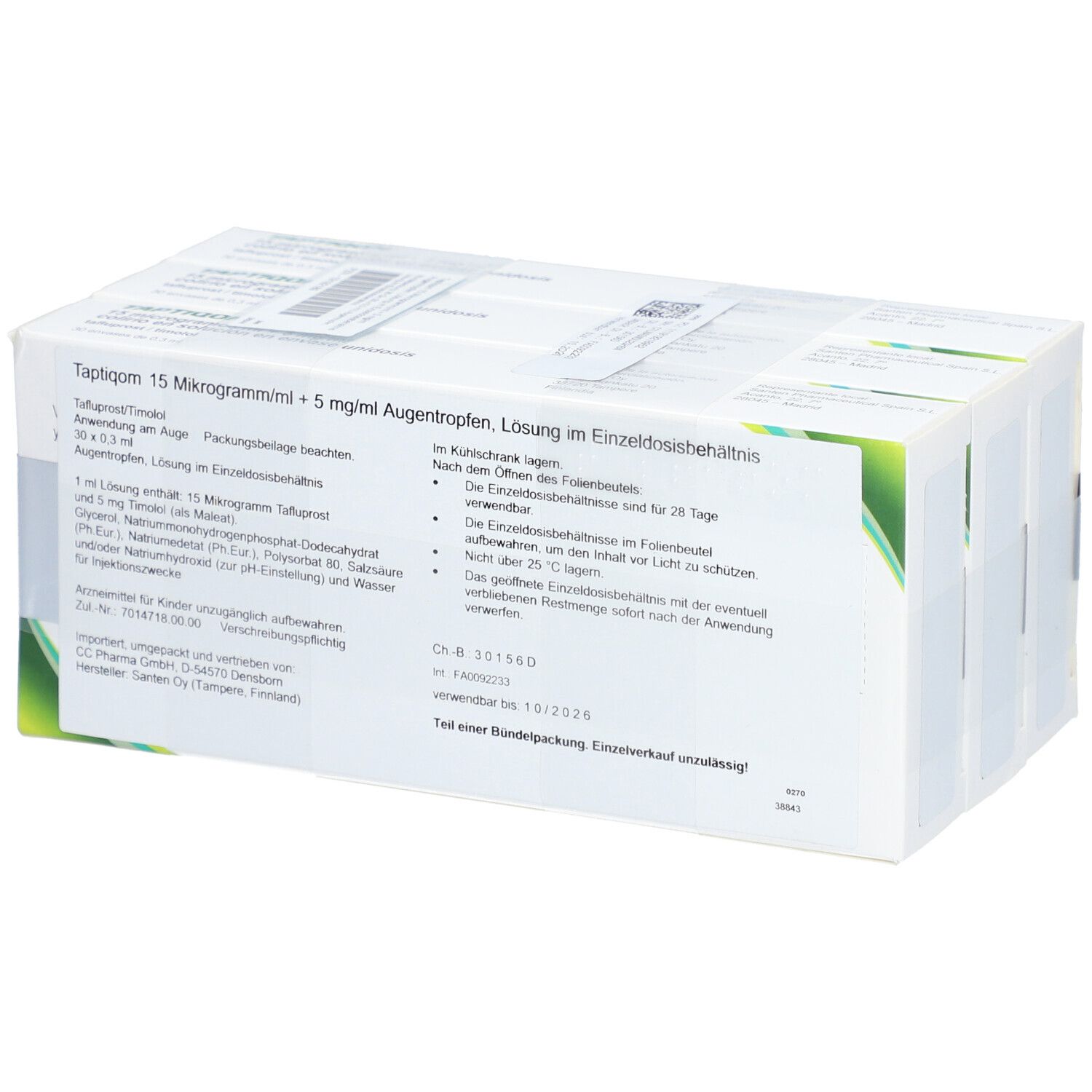 TAPTIQOM 15 µg/ml + 5 mg/ml Augentr.i.Einzeldosisb
