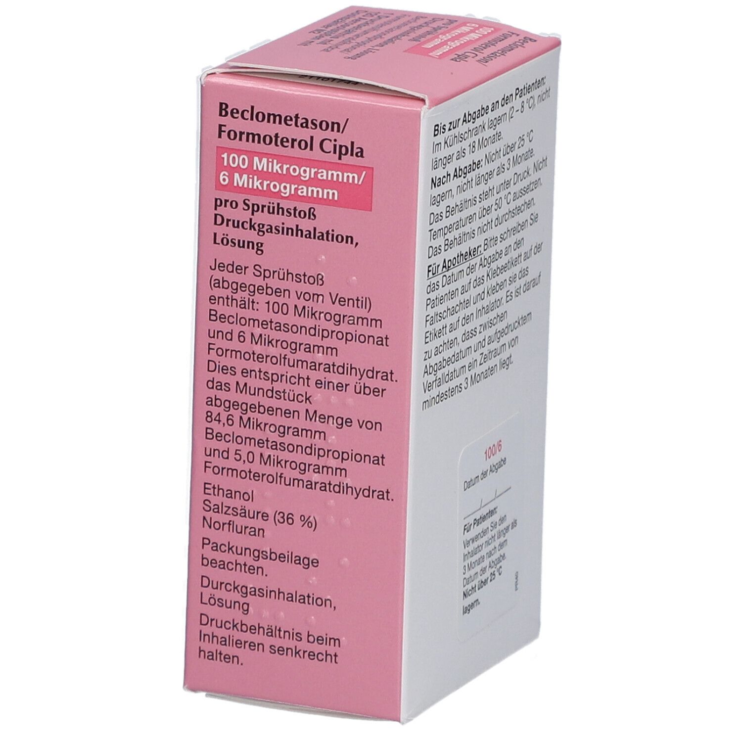BECLOMETASON/Formoterol Cipla 100/6 µg 120 Hub DOS