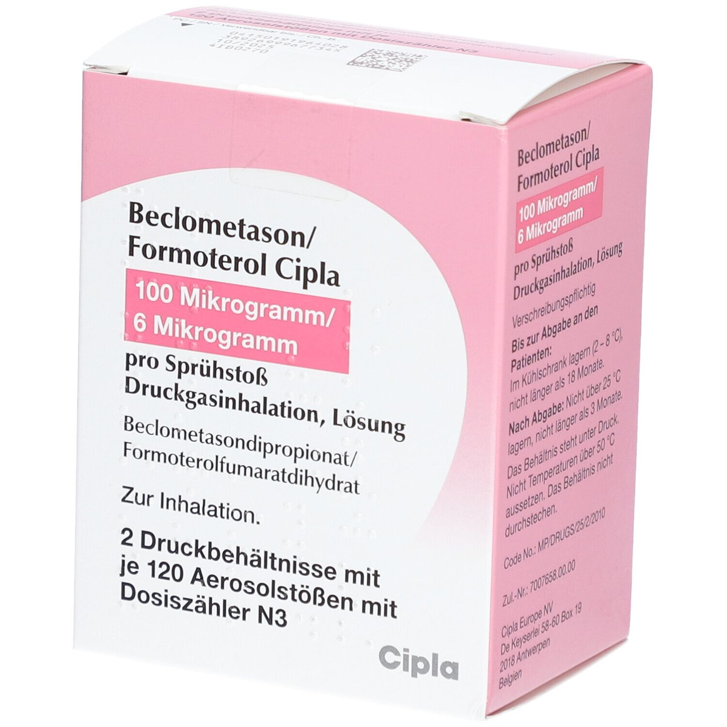 BECLOMETASON/Formoterol Cipla 100/6 µg 120 Hub DOS