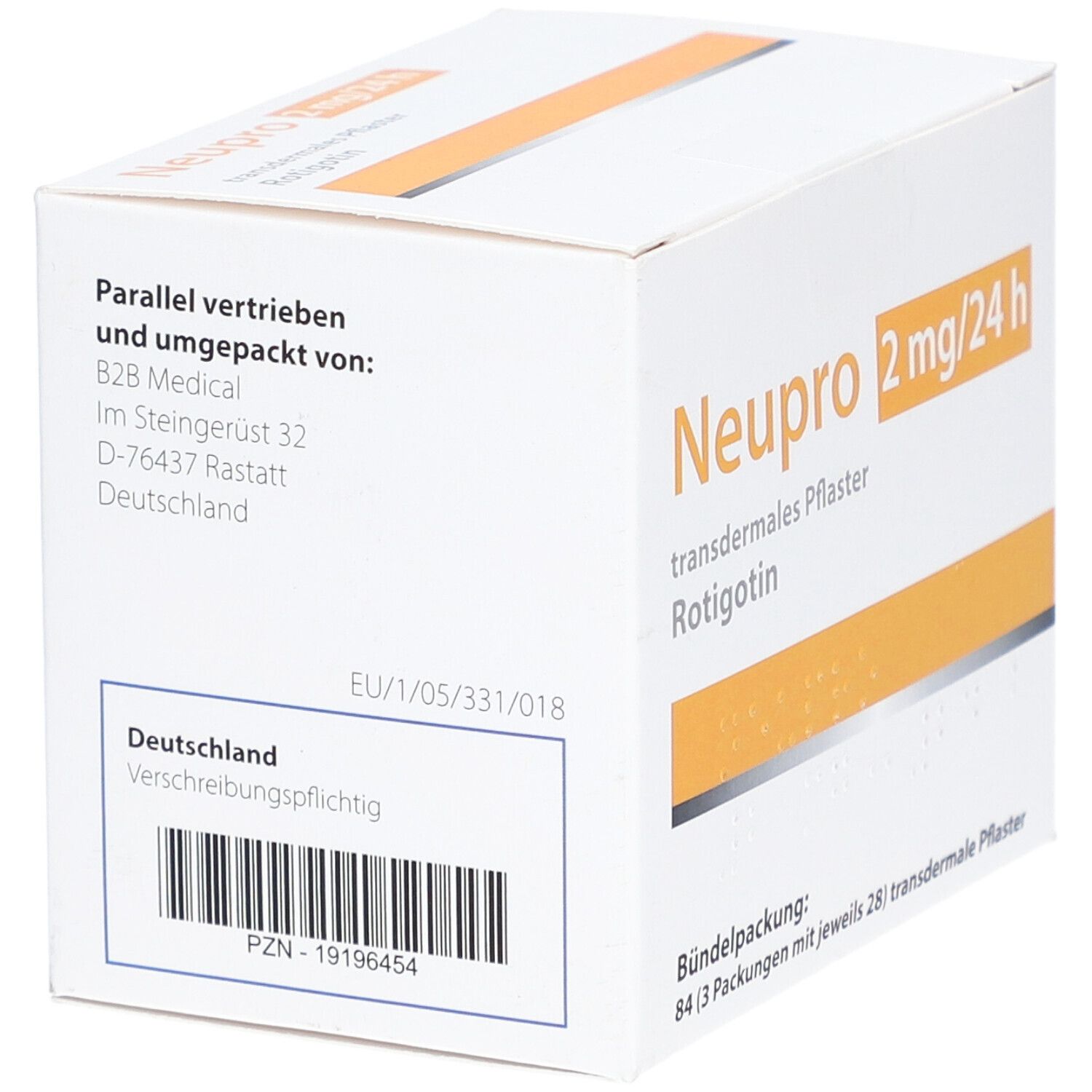 Neupro 2 mg/24 h transdermale Pflaster 84 St transdermal