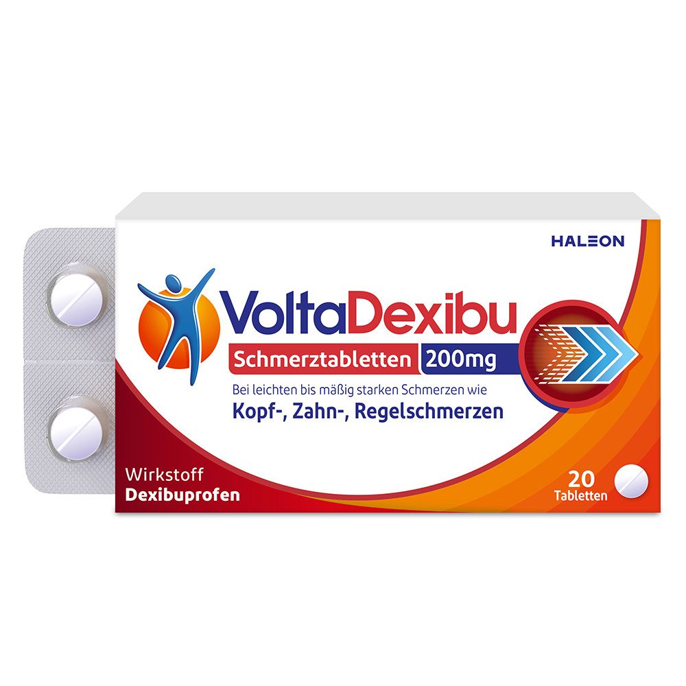 VoltaDexibu Schmerztabletten, Dexibuprofen 200 mg