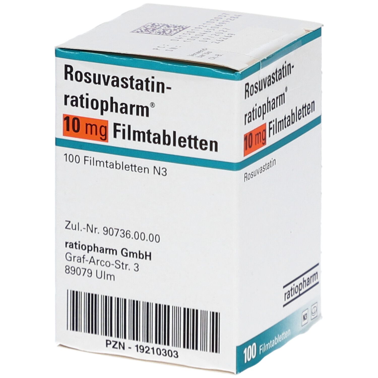 ROSUVASTATIN-ratiopharm 10 mg Filmtabletten Dose
