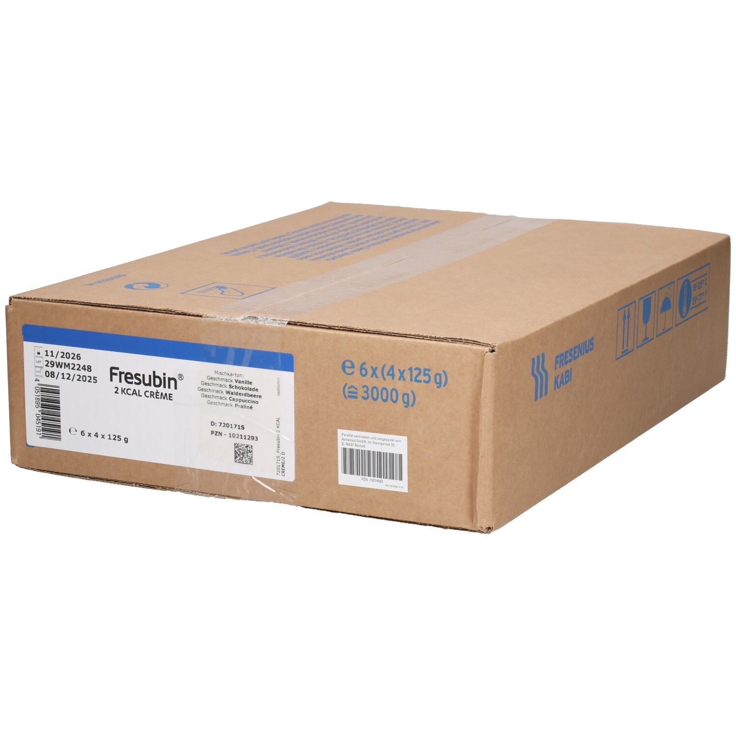 Fresubin 2 kcal Creme Mischkarton im Becher 24x125 g Flüssigkeit
