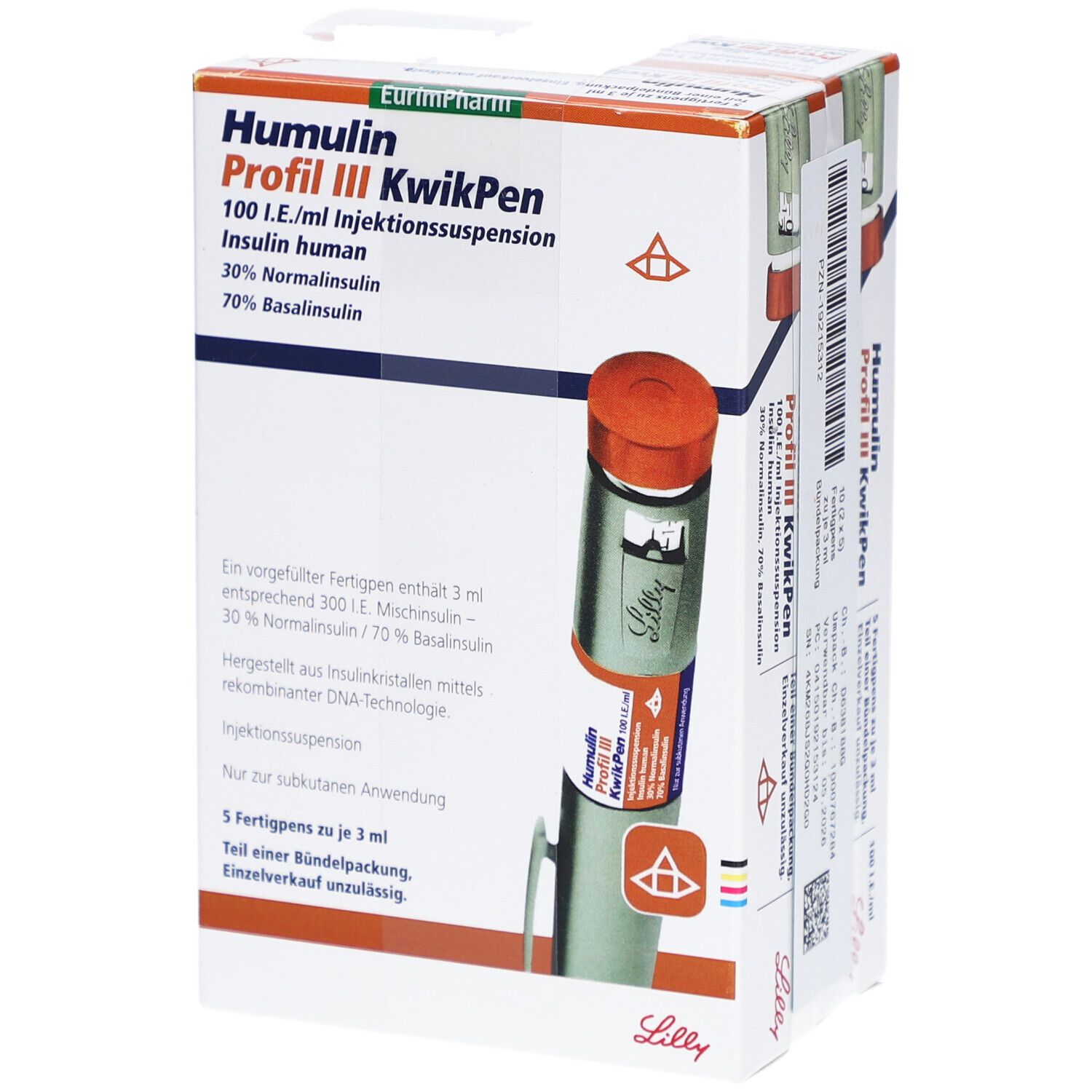 HUMULIN Profil III KwikPen 100 I.E./ml Inj.-Susp.