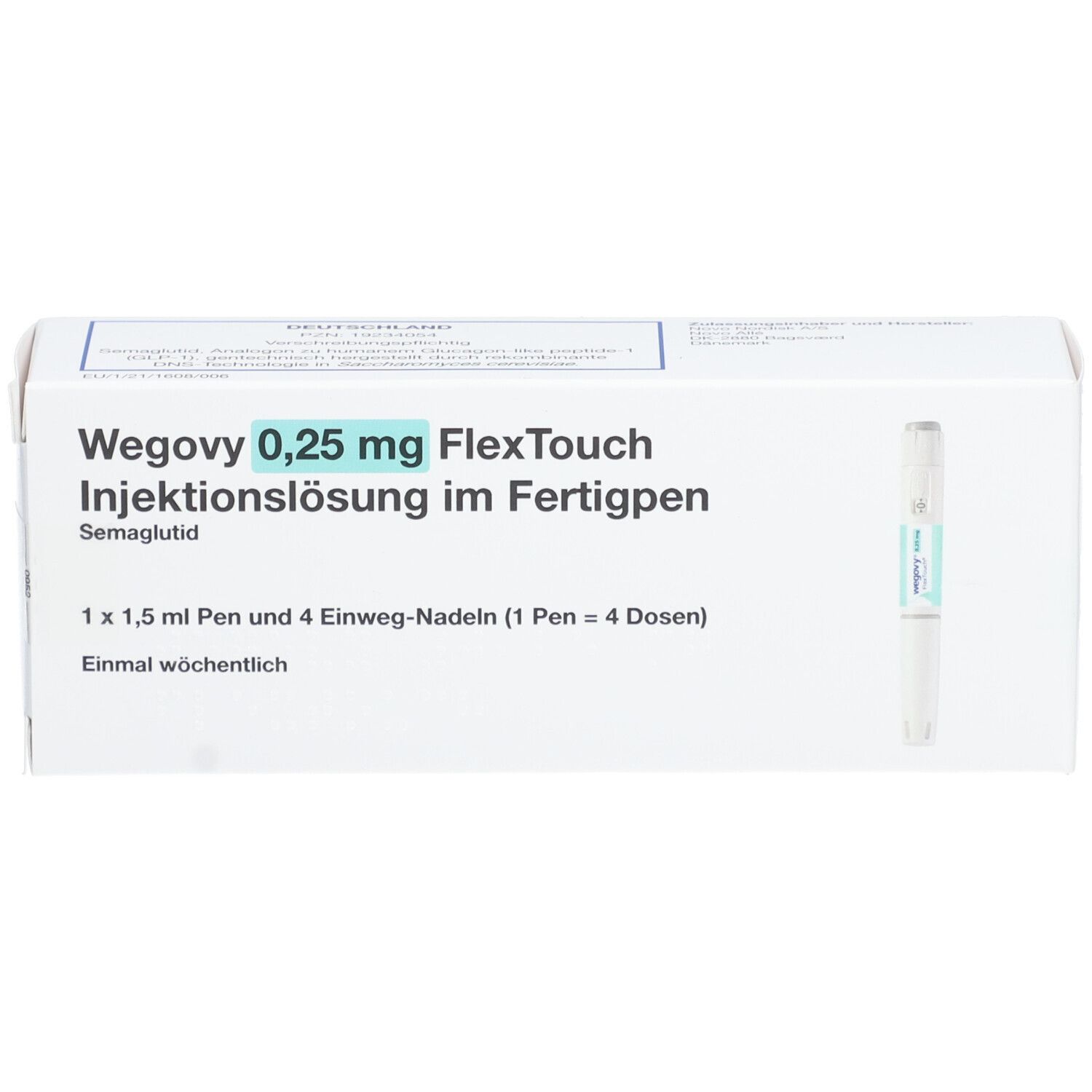 WEGOVY 0,25 mg FlexTouch Injektionslsg.Fertigpen 1x1,5 ml mit dem E ...