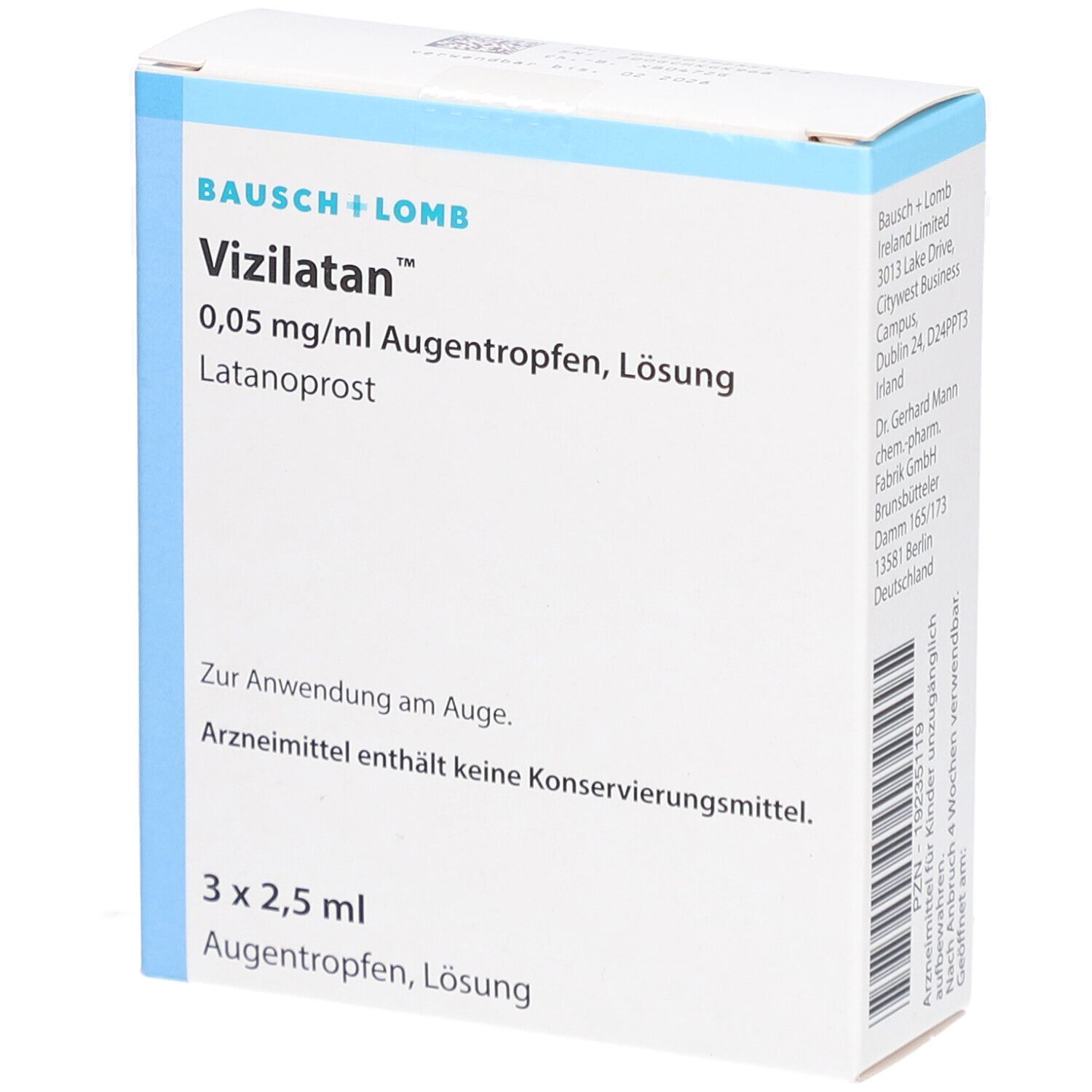 VIZILATAN 0,05 mg/ml Augentropfen unkonserviert