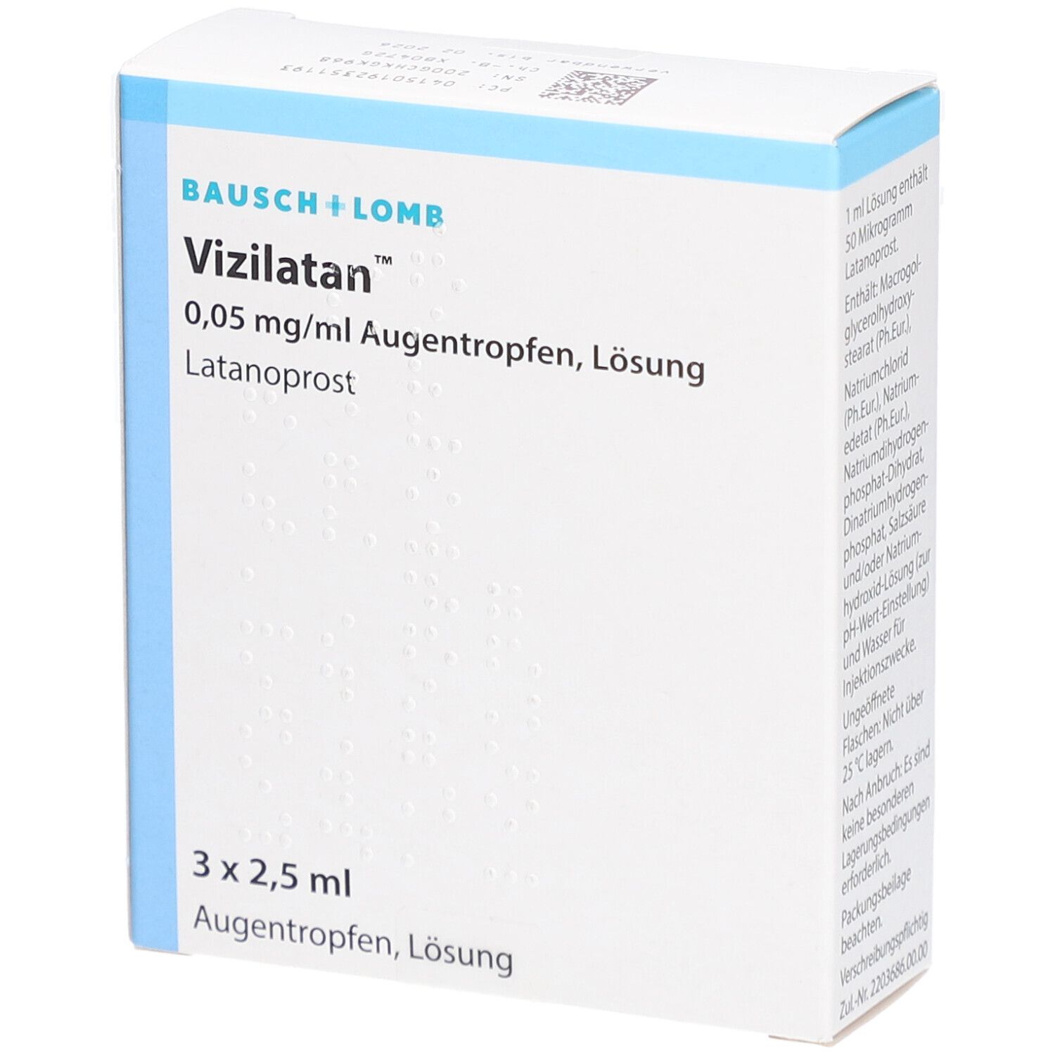 VIZILATAN 0,05 mg/ml Augentropfen unkonserviert