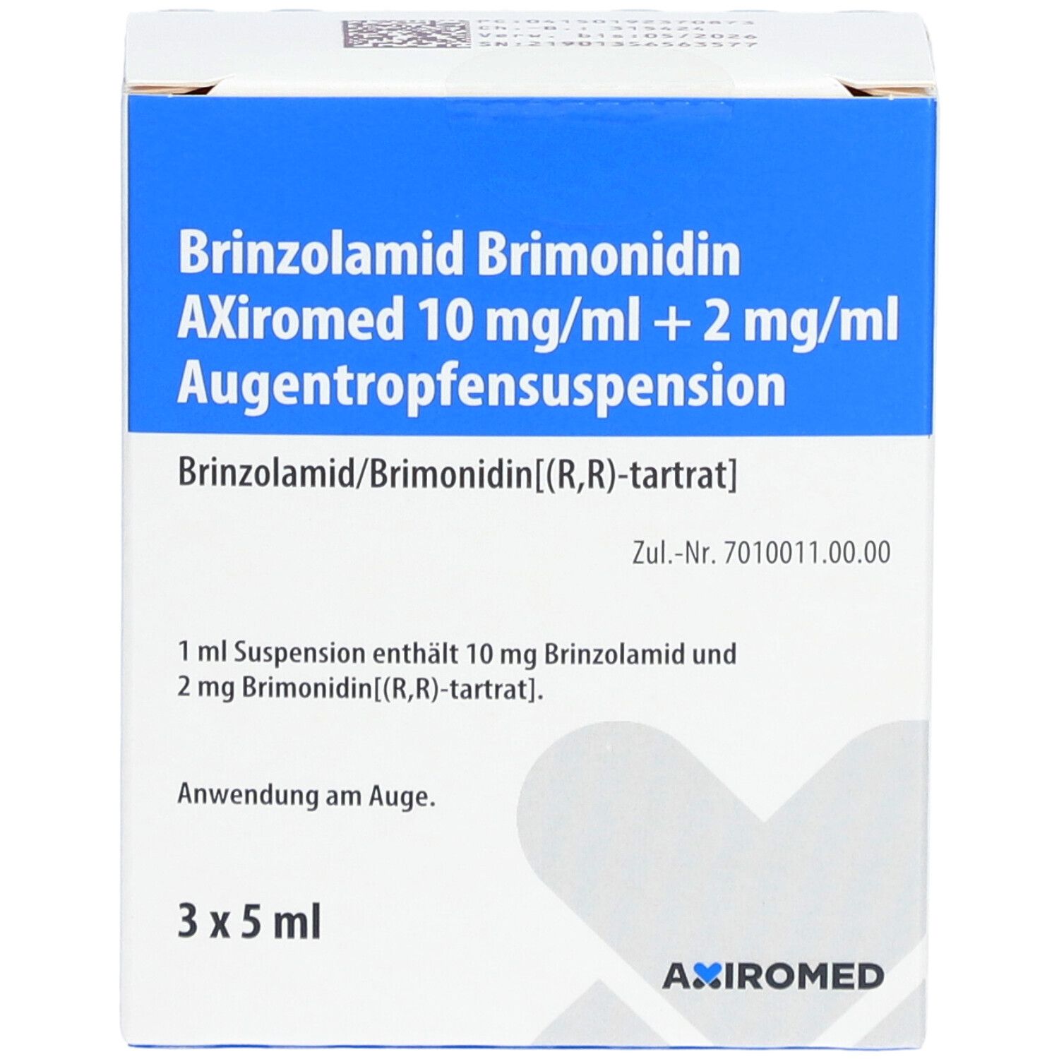 BRINZOLAMID Brimonidin AXiromed 10mg/ml+2mg/ml ATR