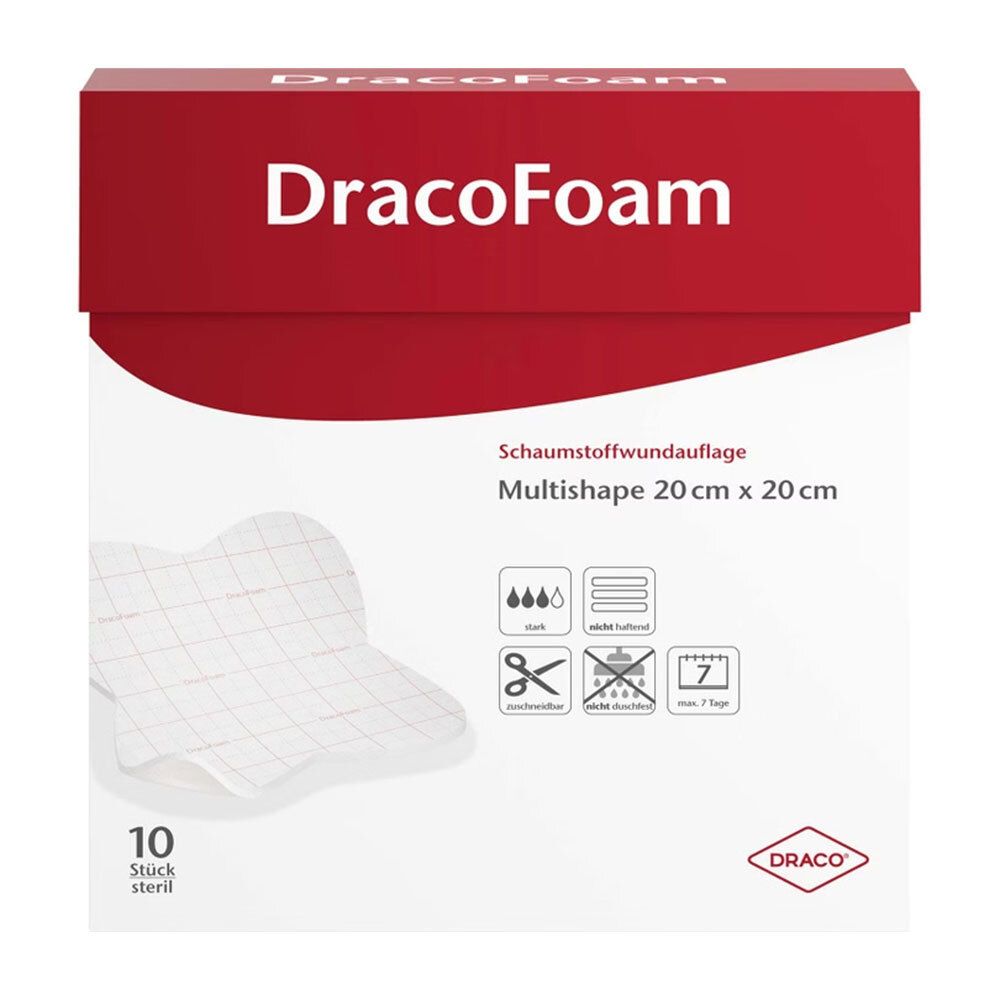 Dracofoam Schaumstoff Wundaufl.Multishape 20x20 cm 10 St Verband