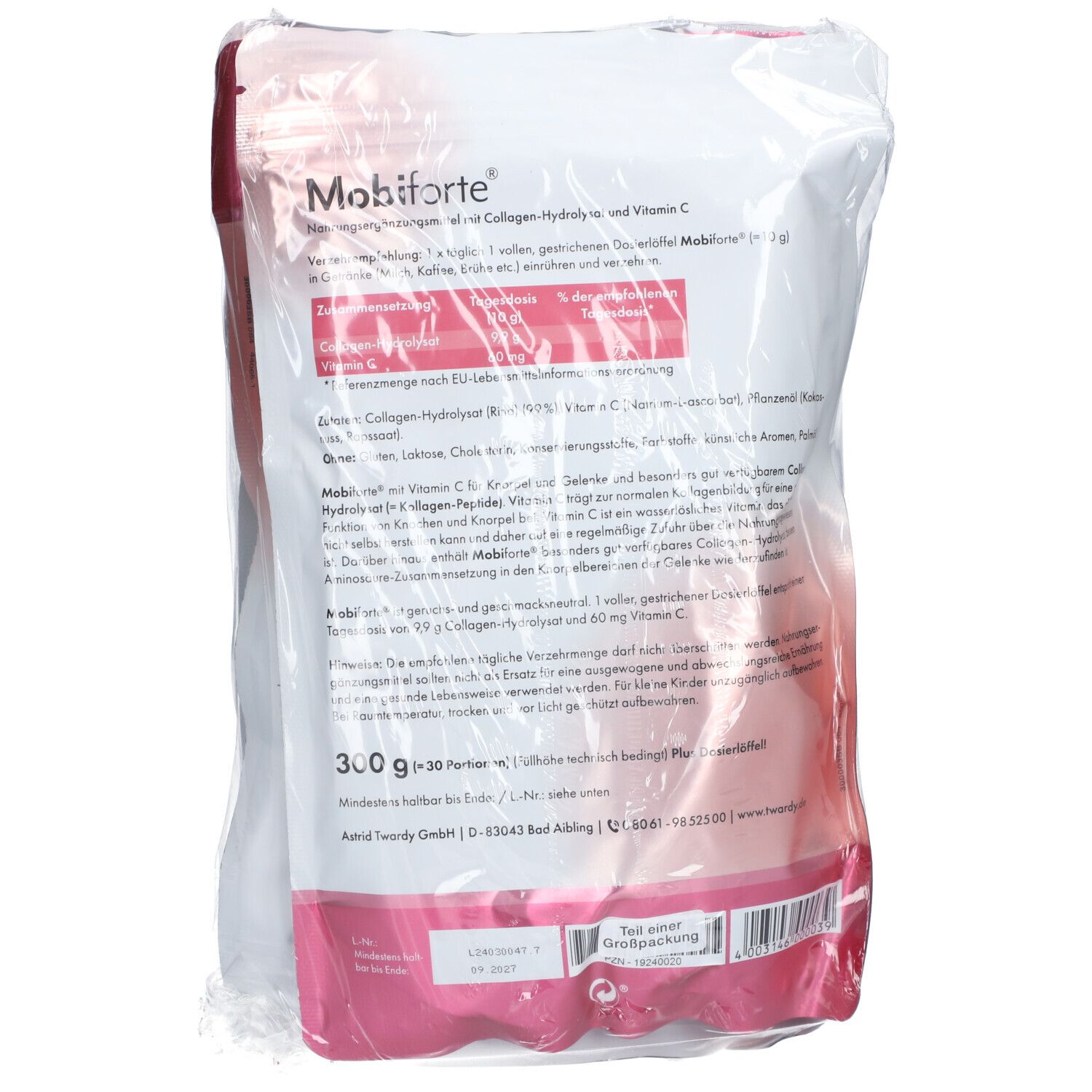 Mobiforte mit Hydrolysat und Vitamin C Pulver 3x300 g