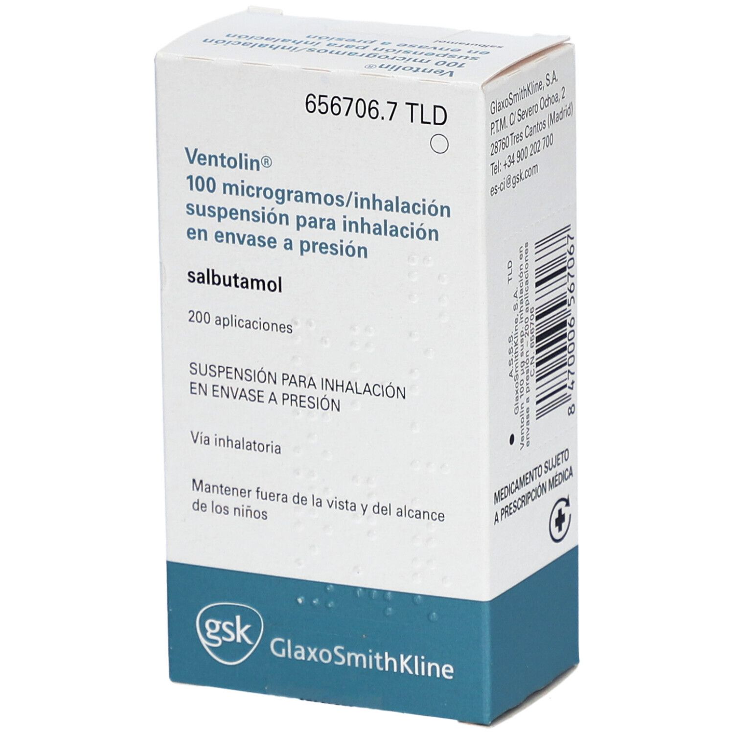 VENTOLIN 100 µg/Dosis Dosieraerosol 200 Hub ES