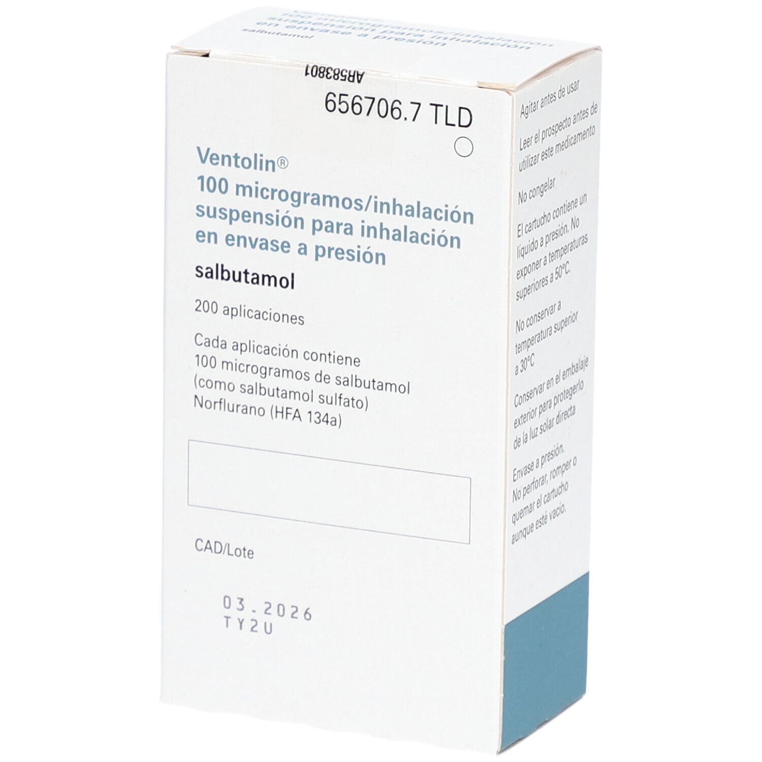 VENTOLIN 100 µg/Dosis Dosieraerosol 200 Hub ES