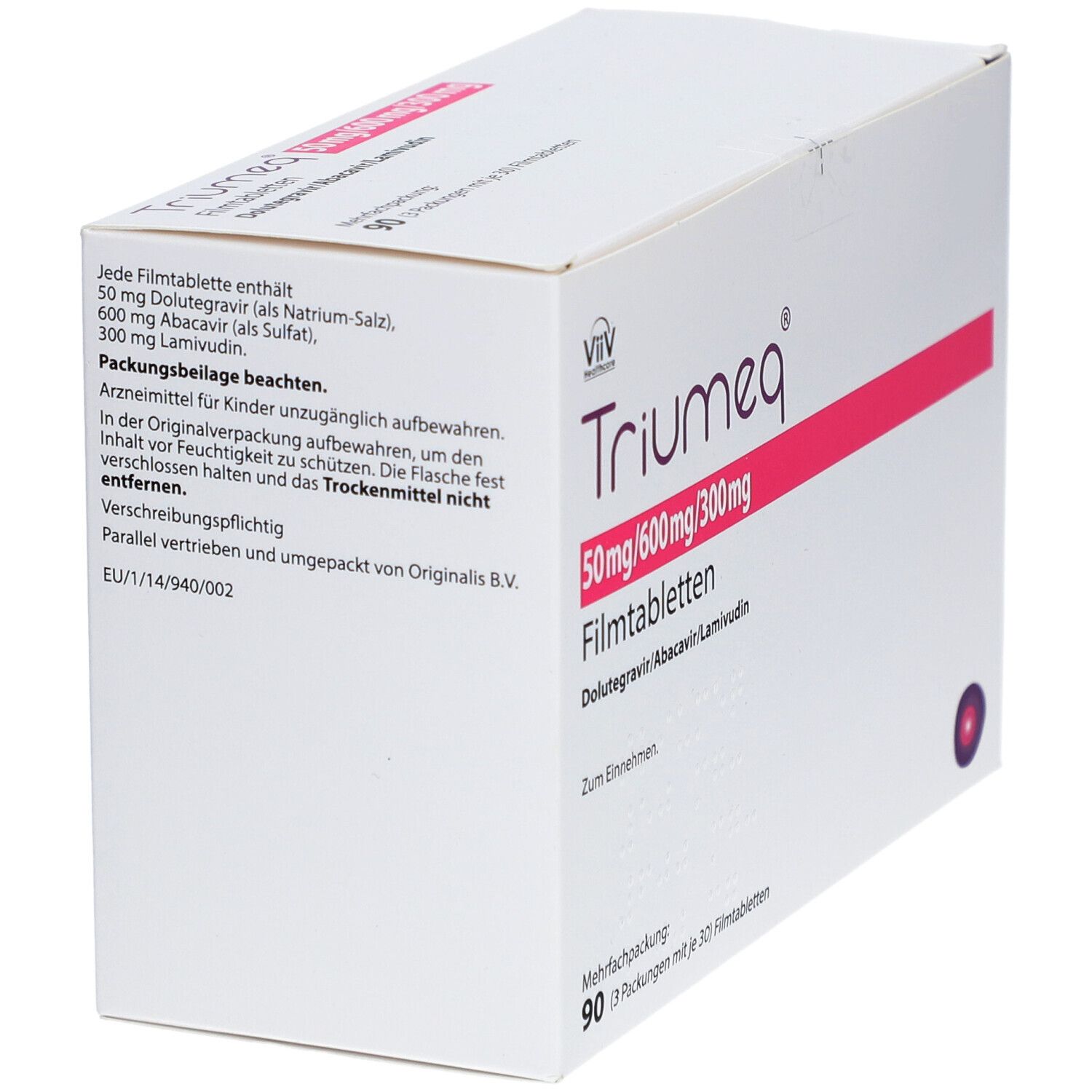 Triumeq 50 mg/600 mg/300 mg Filmtabletten 90 St