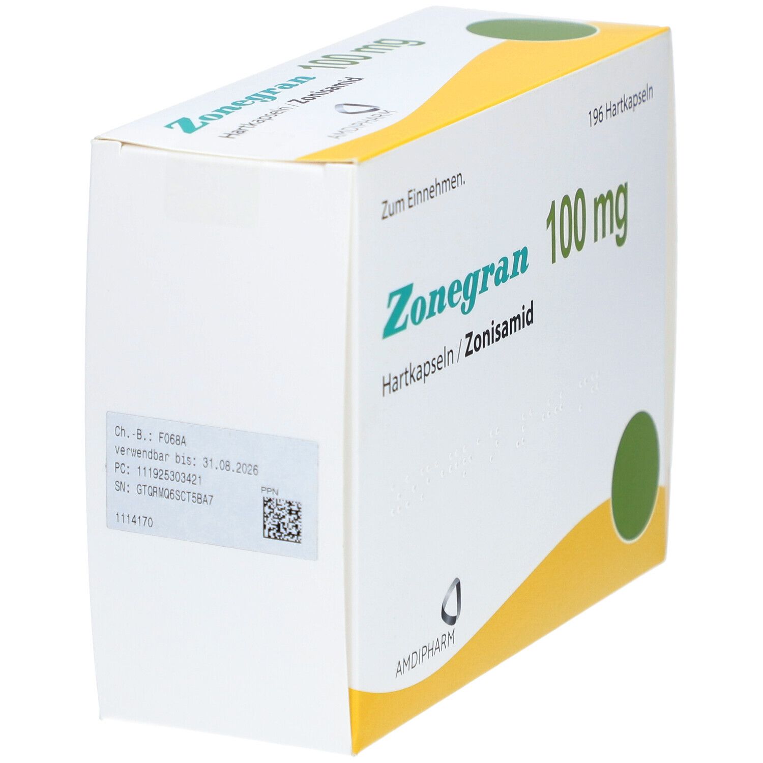 Zonegran 100 mg Hartkapseln 196 St