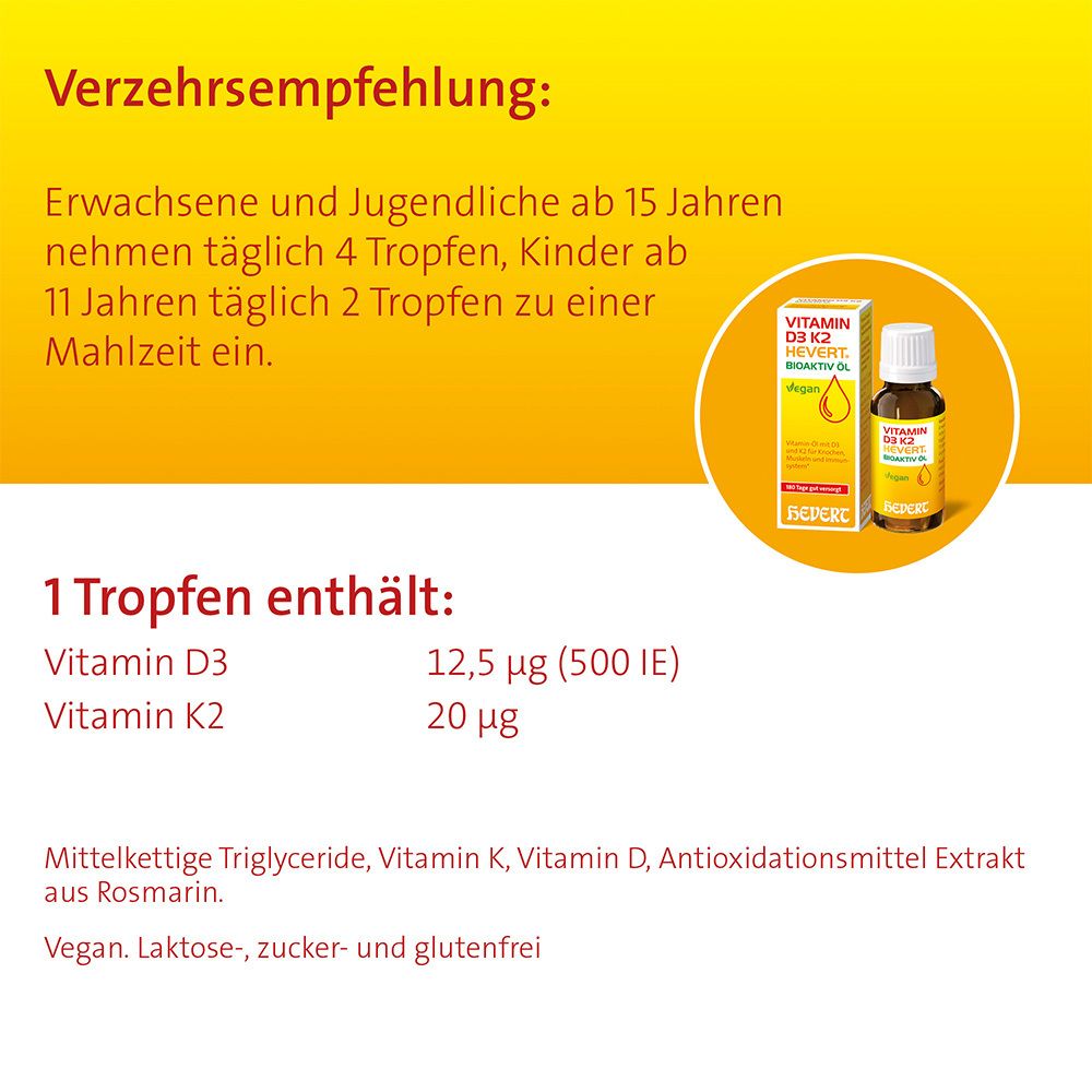 Vitamin D3 K2 Hevert Bioaktiv Öl 20 ml