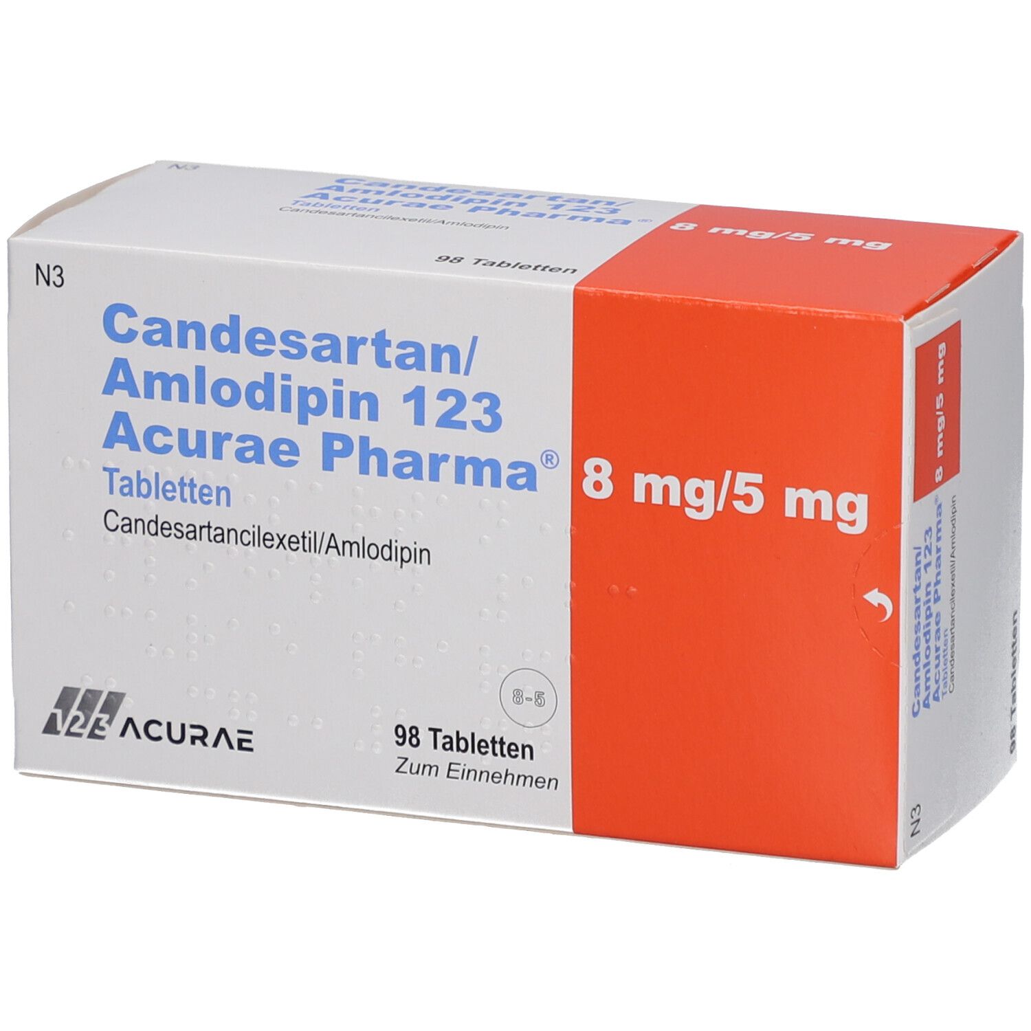 CANDESARTAN/Amlodipin 123 Acurae Pharma 8 mg/5 mg