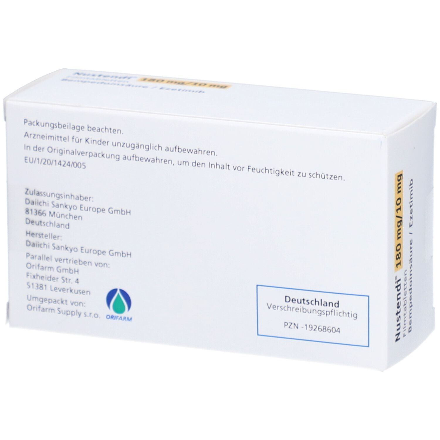 NUSTENDI 180 mg/10 mg Filmtabletten