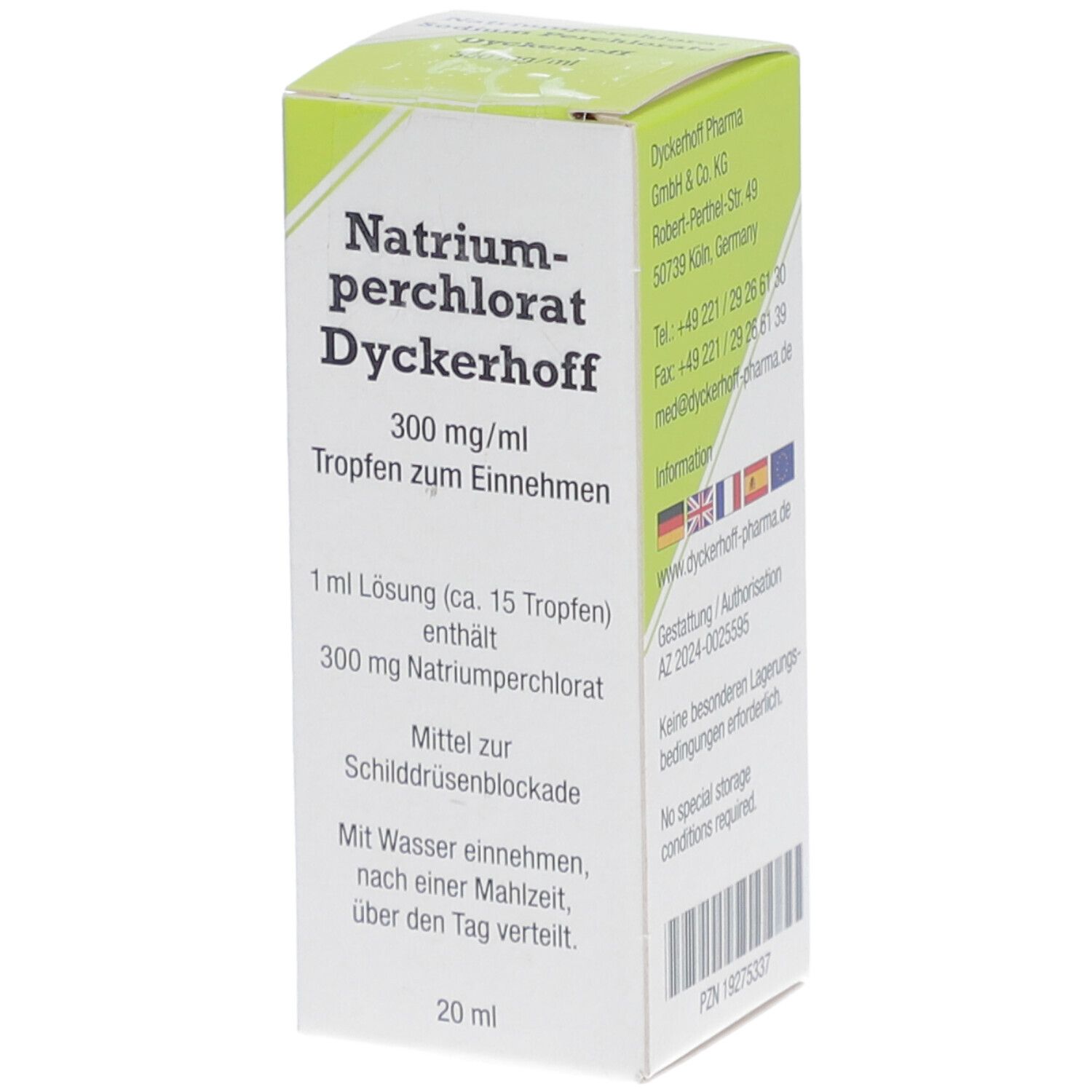 NATRIUMPERCHLORAT Dyckerhoff 300 mg/ml Tro.z.Einn.