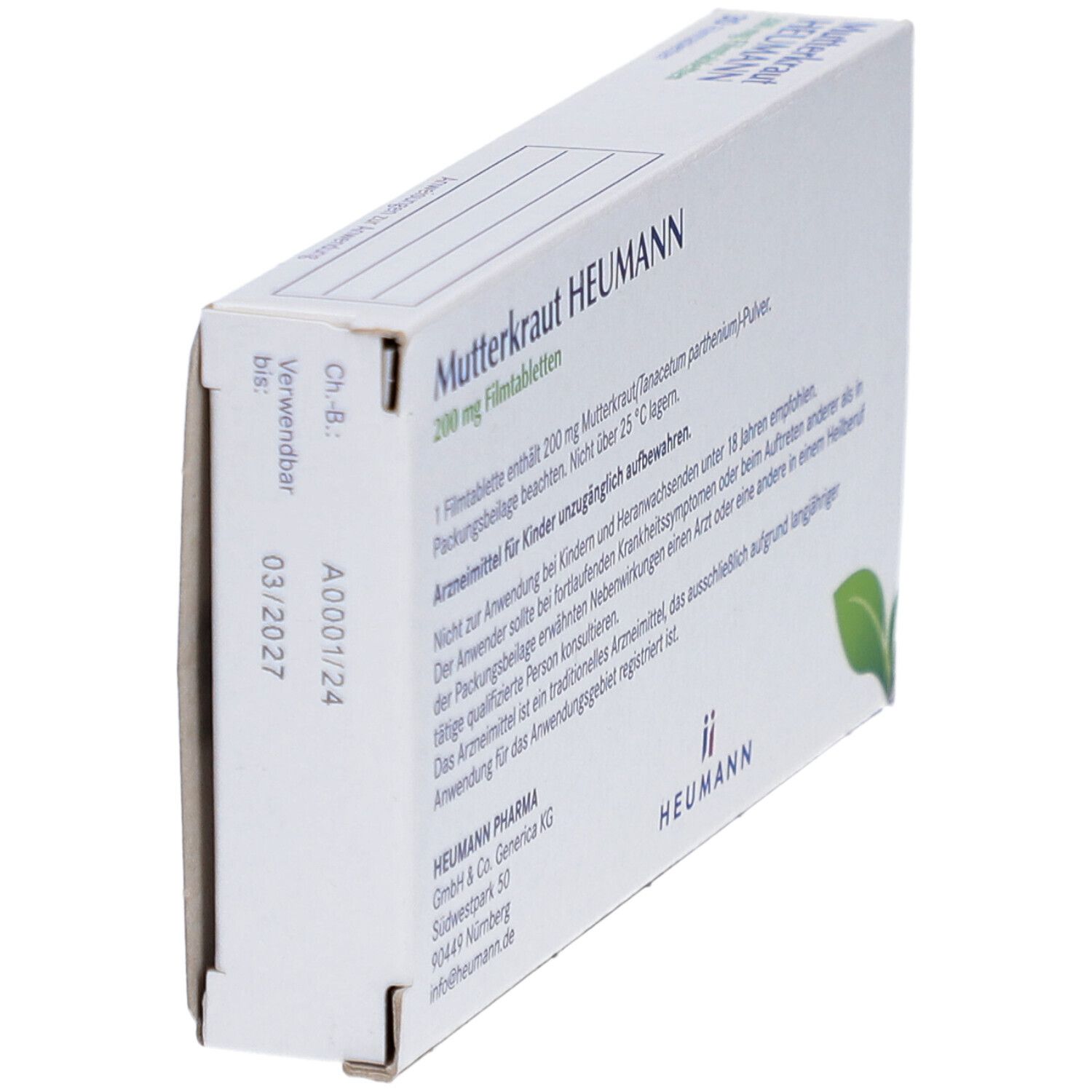 Heumann Pharma – Mutterkraut HEUMANN 200 mg Filmtabletten