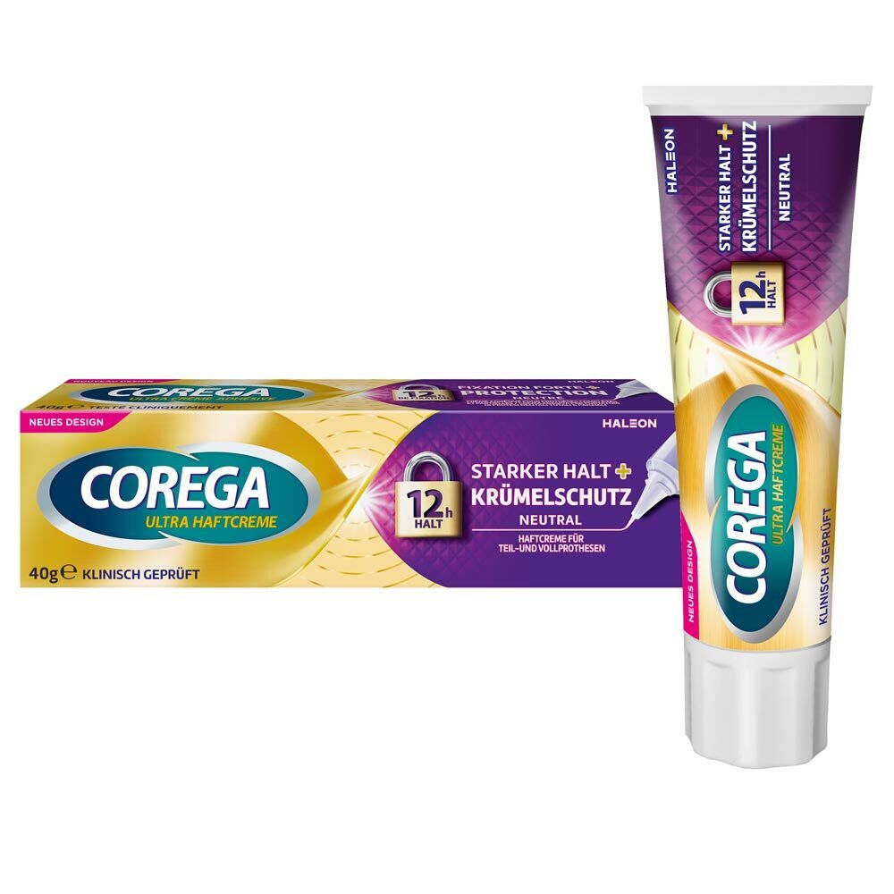 Corega Ultra Haftcreme Starker Halt + Krümelschutz