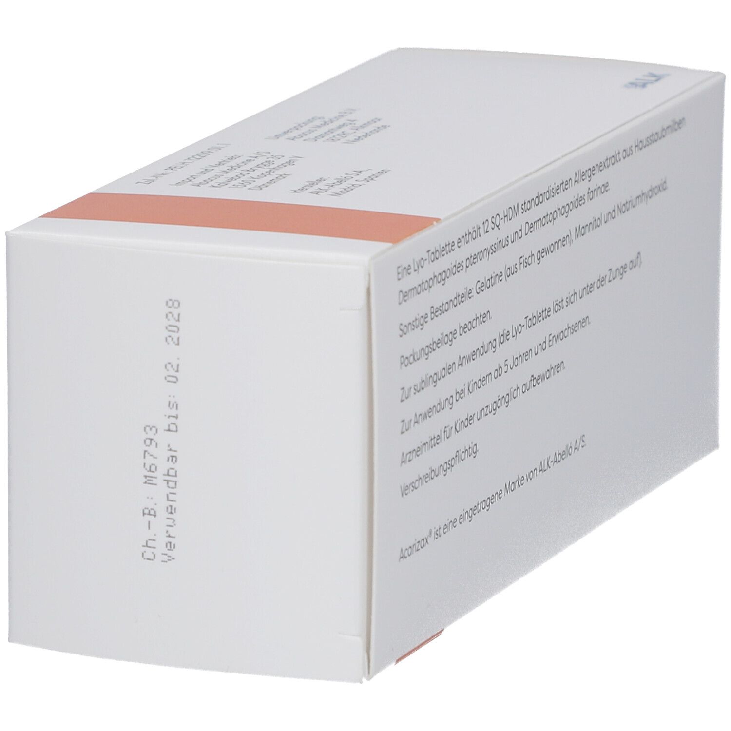 Weiße Schachtel, Text auf Deutsch. Enthält Informationen zu Inhaltsstoffen und Anwendung. Verwendbar bis 02. 2028.