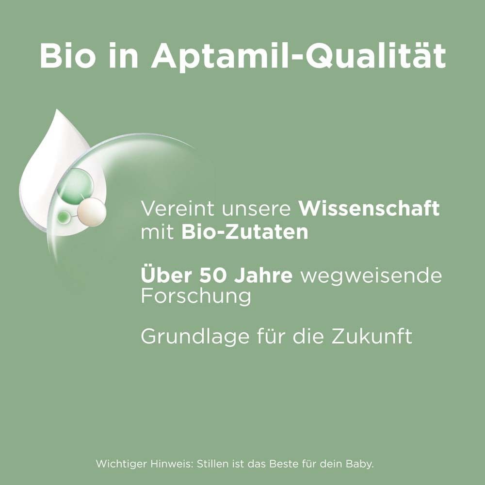 Text über Bio-Qualität und Forschung. Enthält Bio-Zutaten. Grundlage für die Zukunft. Nur Laktose enthalten.