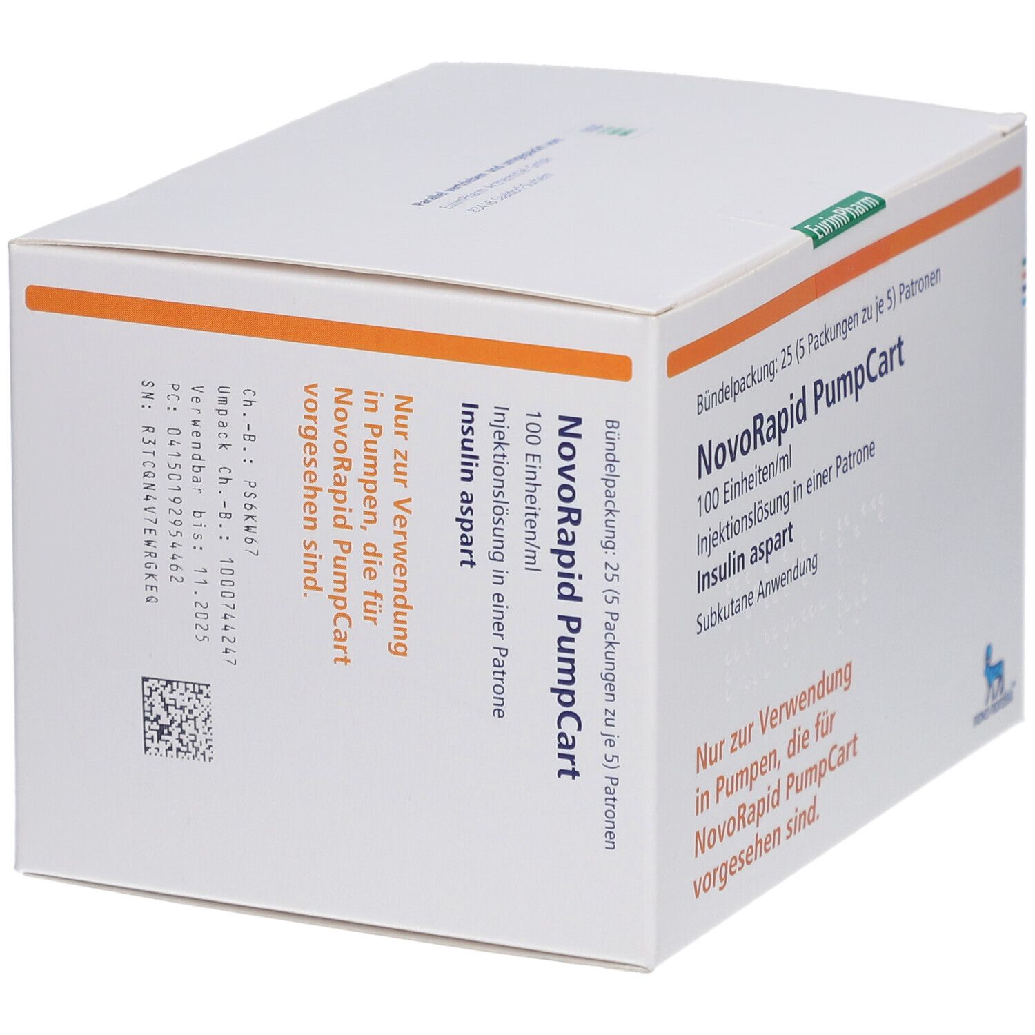 NOVORAPID PumpCart 100 E/ml Inj.-Lsg.i.e.Patrone