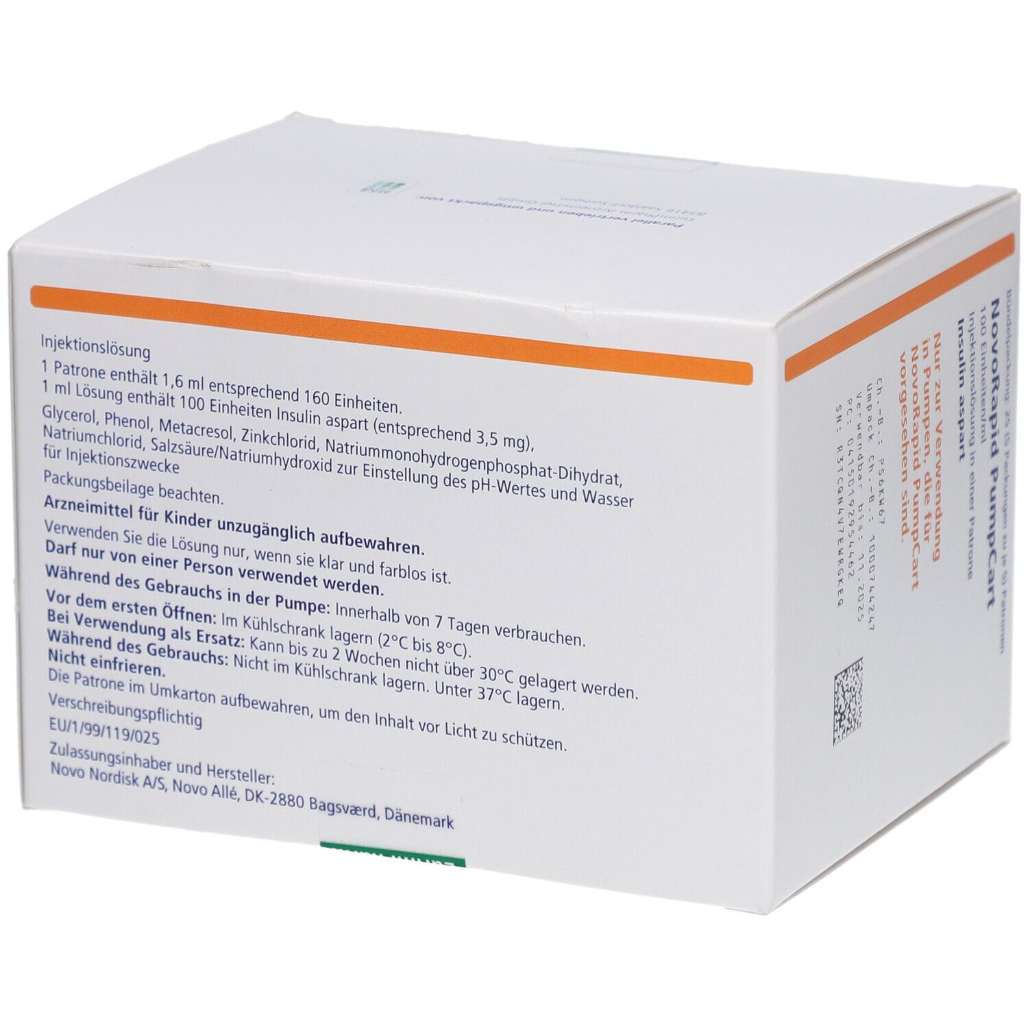 NOVORAPID PumpCart 100 E/ml Inj.-Lsg.i.e.Patrone