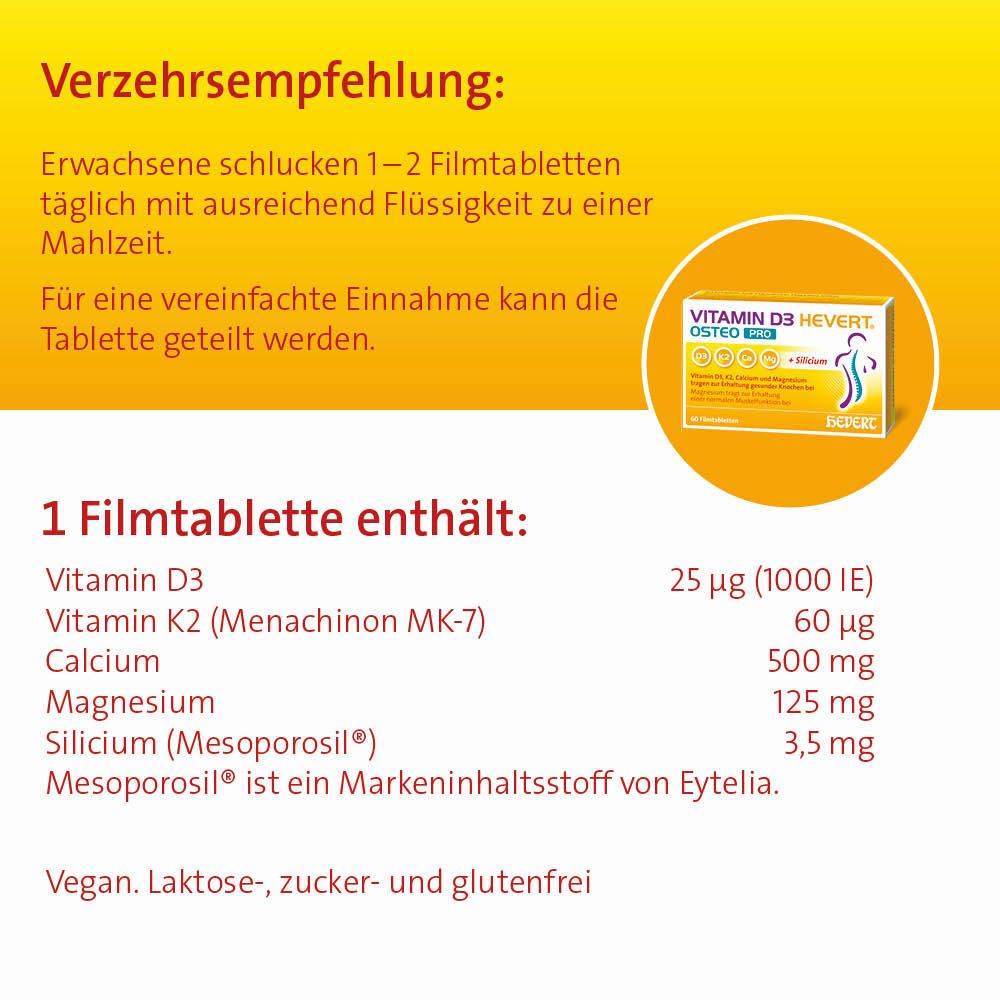 Vitamin D3 Hevert Osteo Pro Filmtabletten 60 St