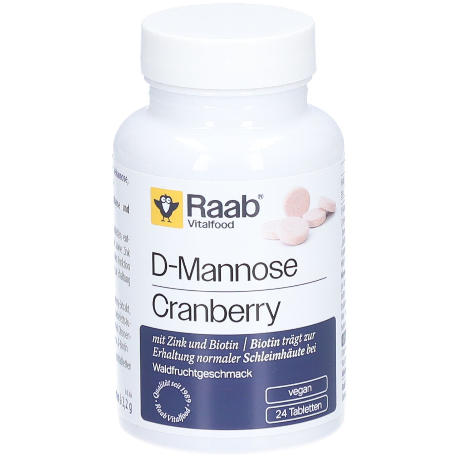 Raab Vitalfood D-Mannose-Cranberry Lutschtabletten 24 St