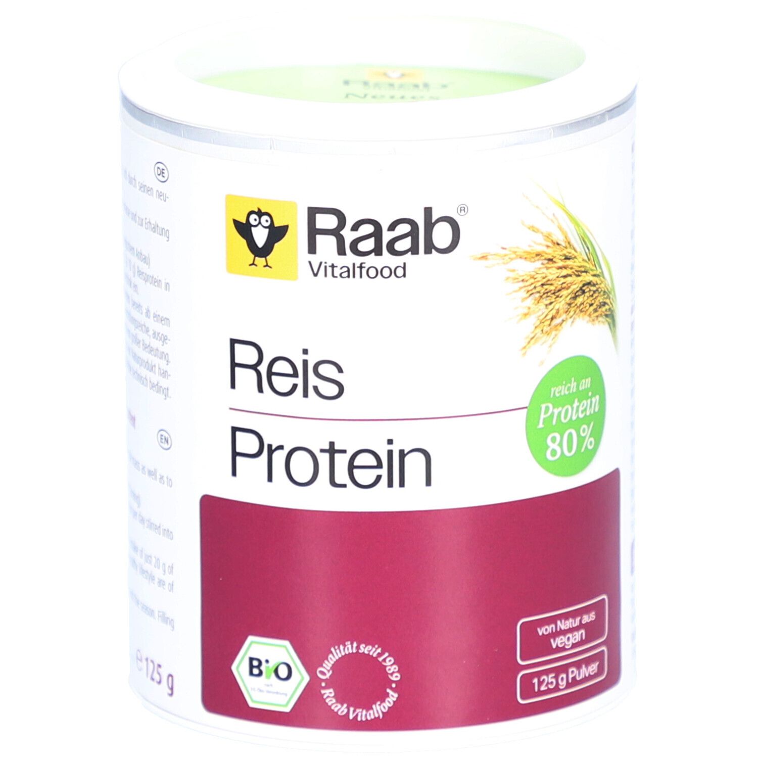 Raab Vitalfood Reisprotein Bio Pulver 125 g