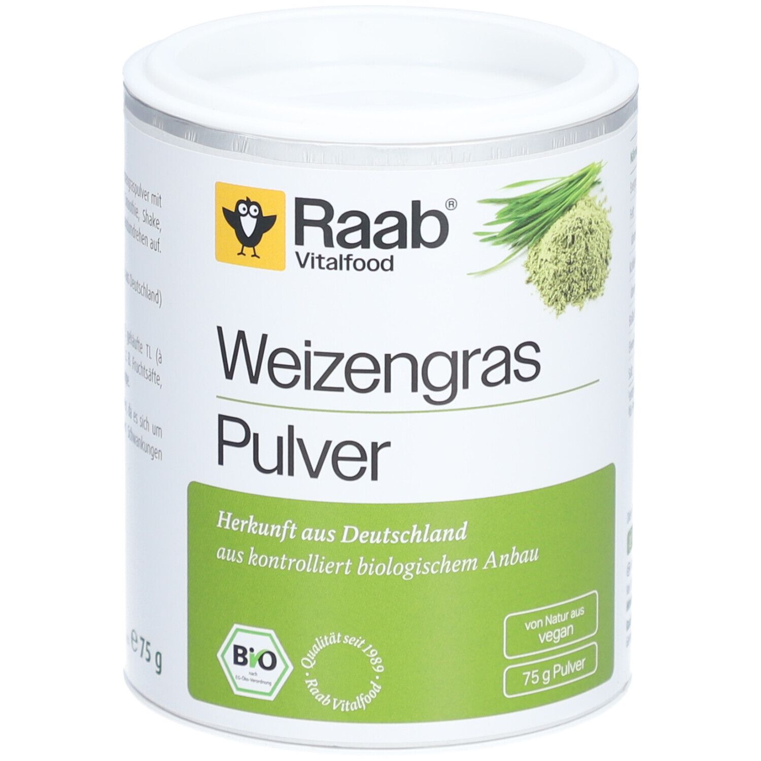 Raab Vitalfood Weizengras Bio Pulver 75 g